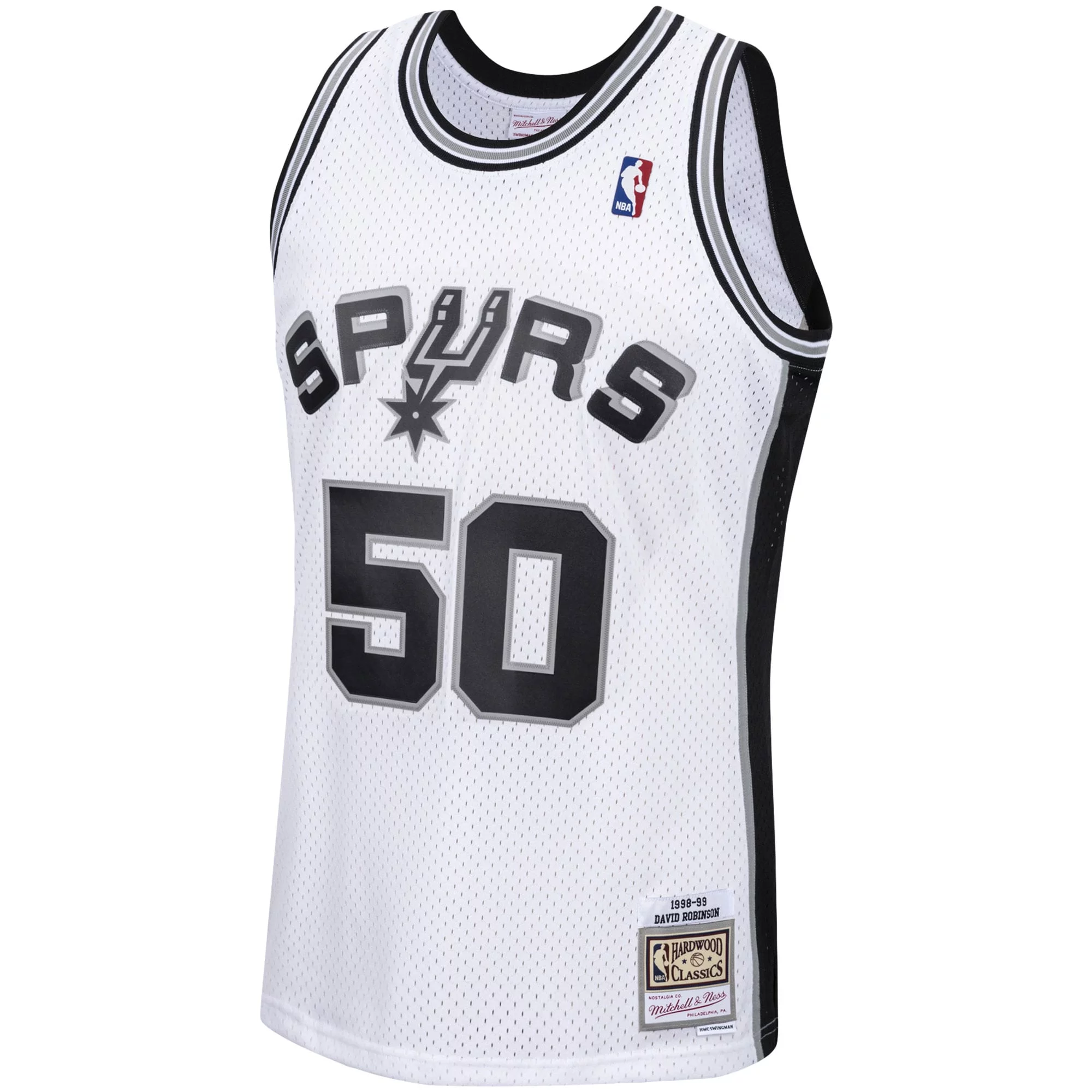 Men's Mitchell & Ness David Robinson White San Antonio Spurs 1998/99 Hardwood Classics Swingman Jersey