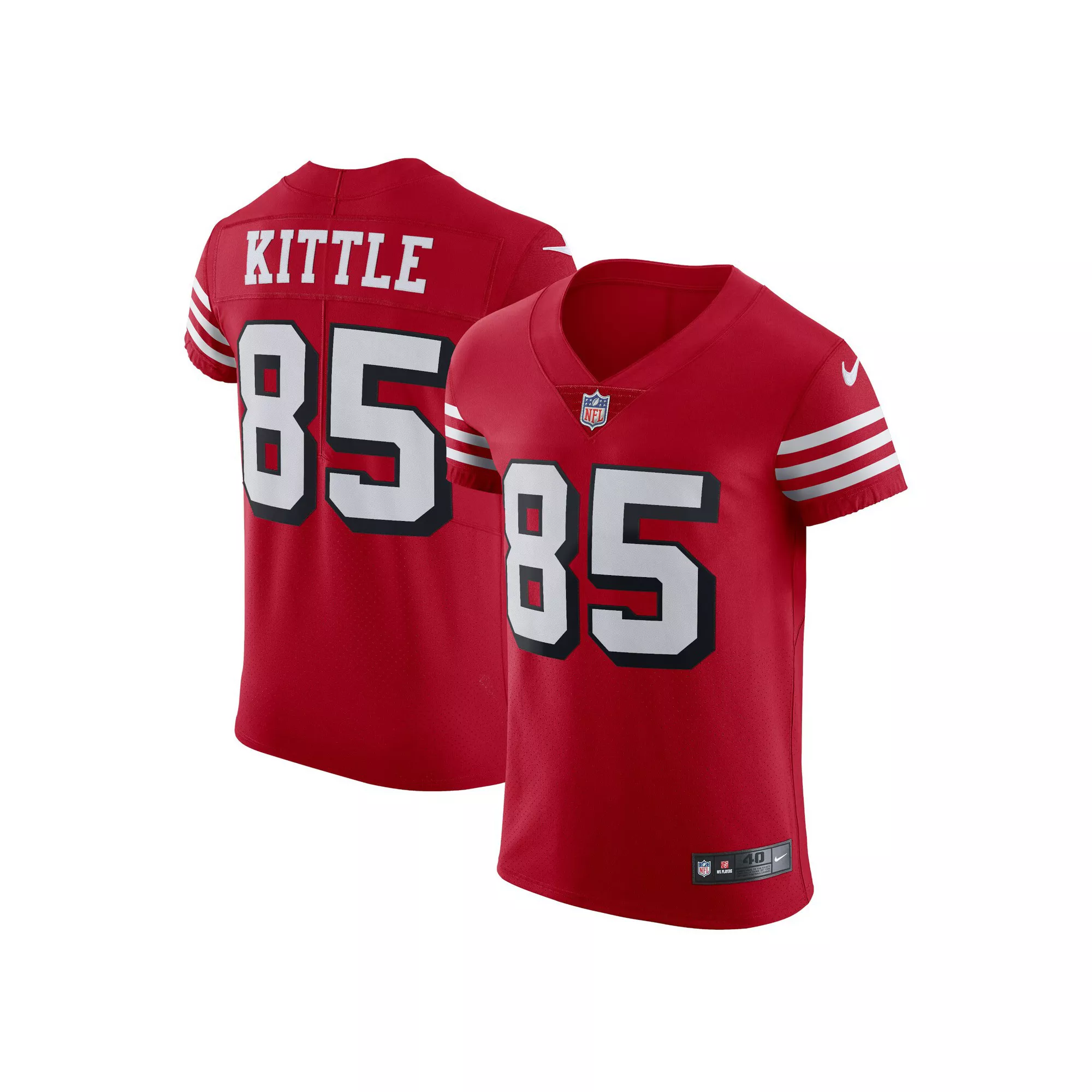 Men's Nike George Kittle Scarlet San Francisco 49ers Alternate Vapor Elite Jersey
