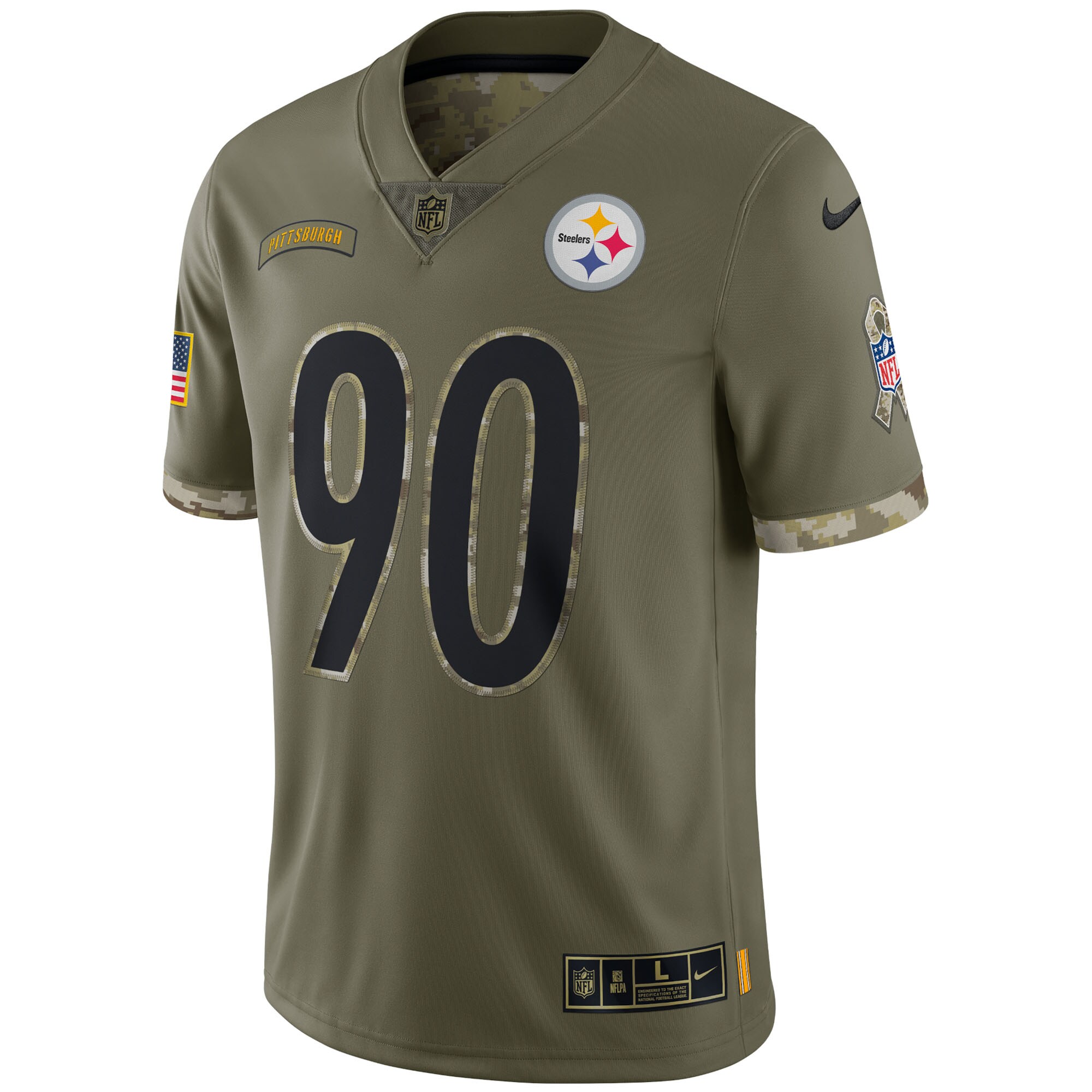 T.J. Watt Pittsburgh Steelers Nike 2022 Salute To Service Limited Jersey - Olive