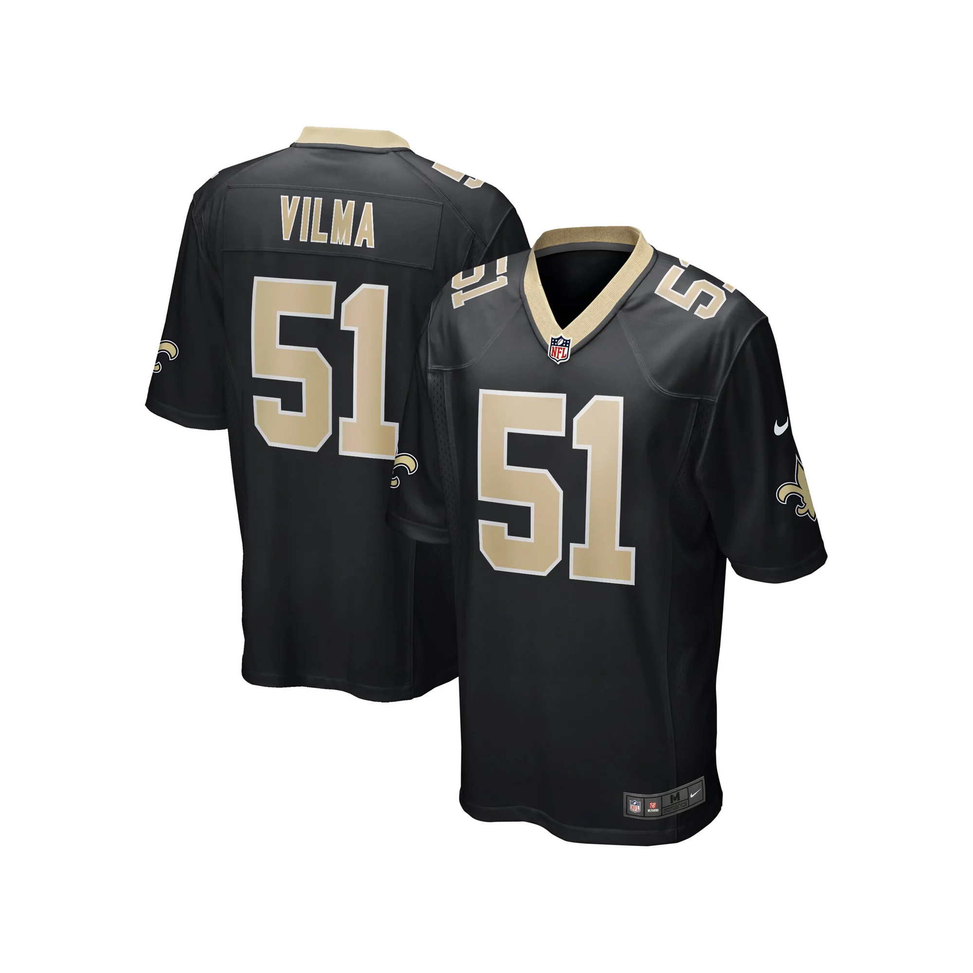 Men's Nike Jonathan Vilma Black New Orleans Saints Game Retired Player Jersey