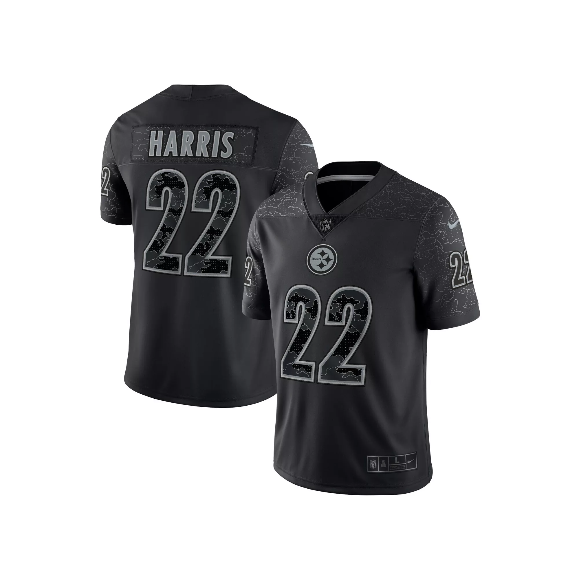 Men's Nike Najee Harris Black Pittsburgh Steelers RFLCTV Limited Jersey