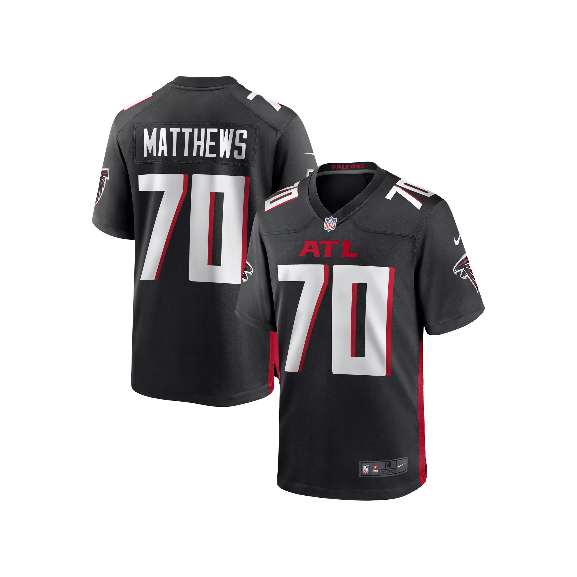 Men's Nike Jake Matthews Black Atlanta Falcons Game Jersey