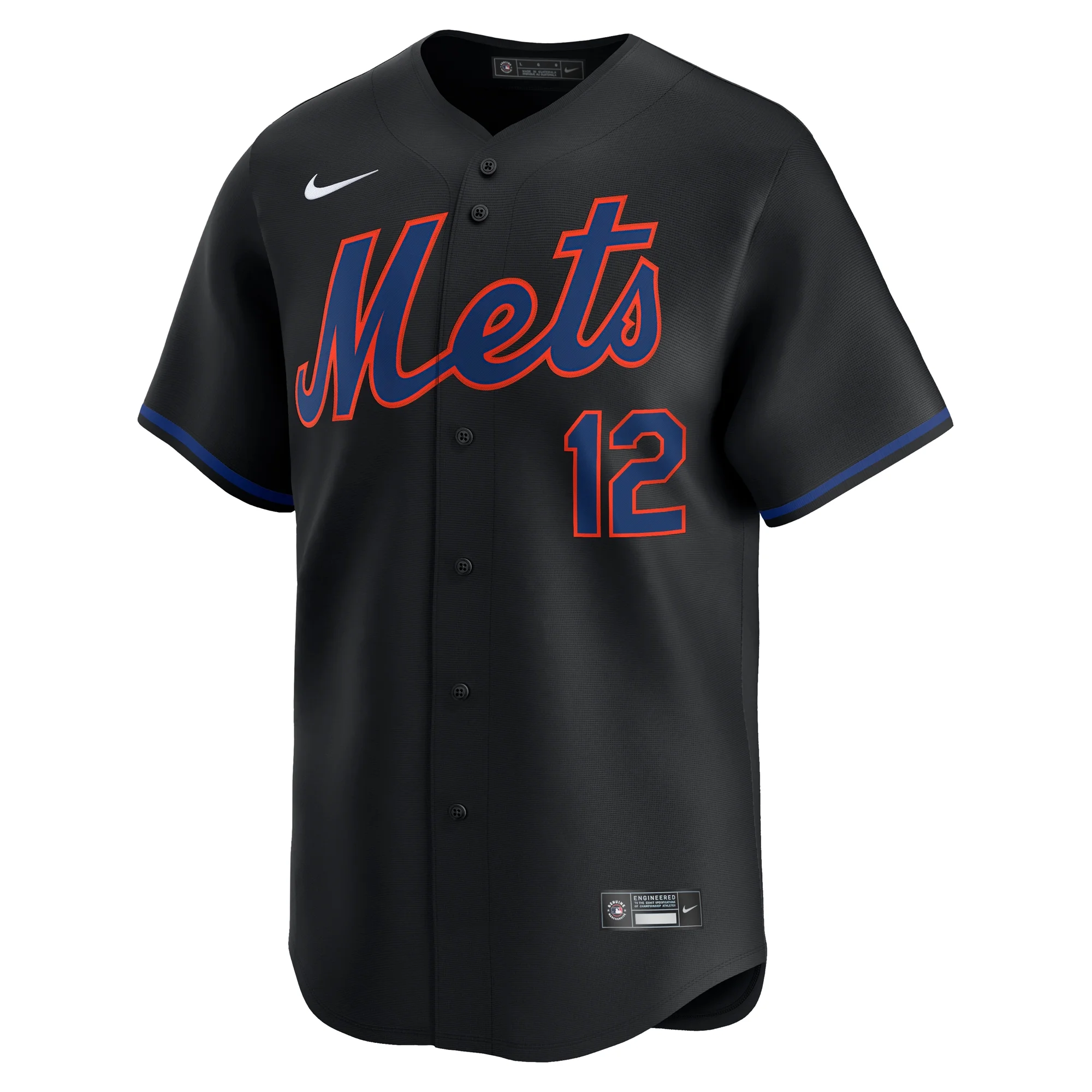 Men's Nike Francisco Lindor Black New York Mets Alternate Limited Player Jersey