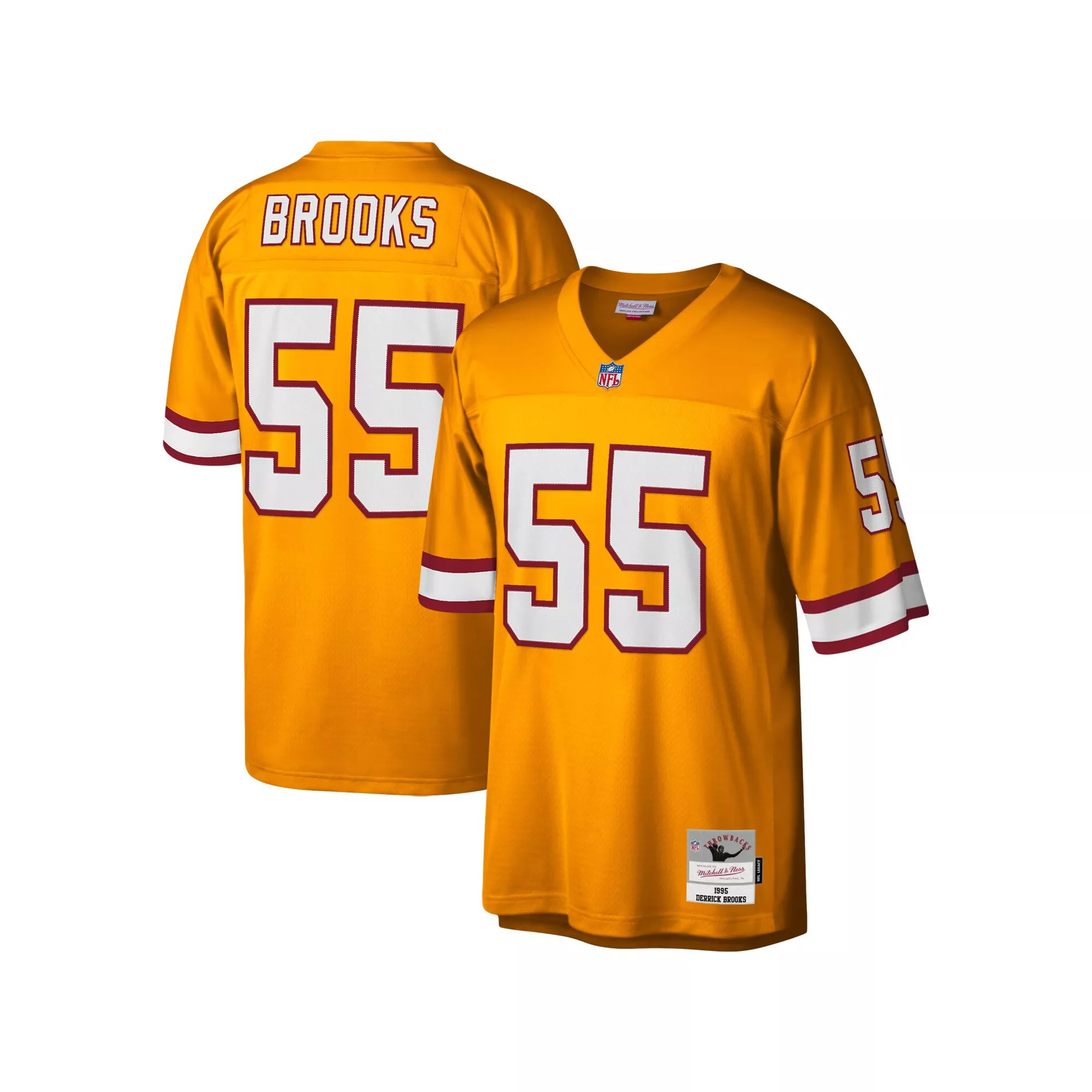 Men's Mitchell & Ness Derrick Brooks Orange Tampa Bay Buccaneers Big & Tall 1995 Legacy Retired Player Jersey