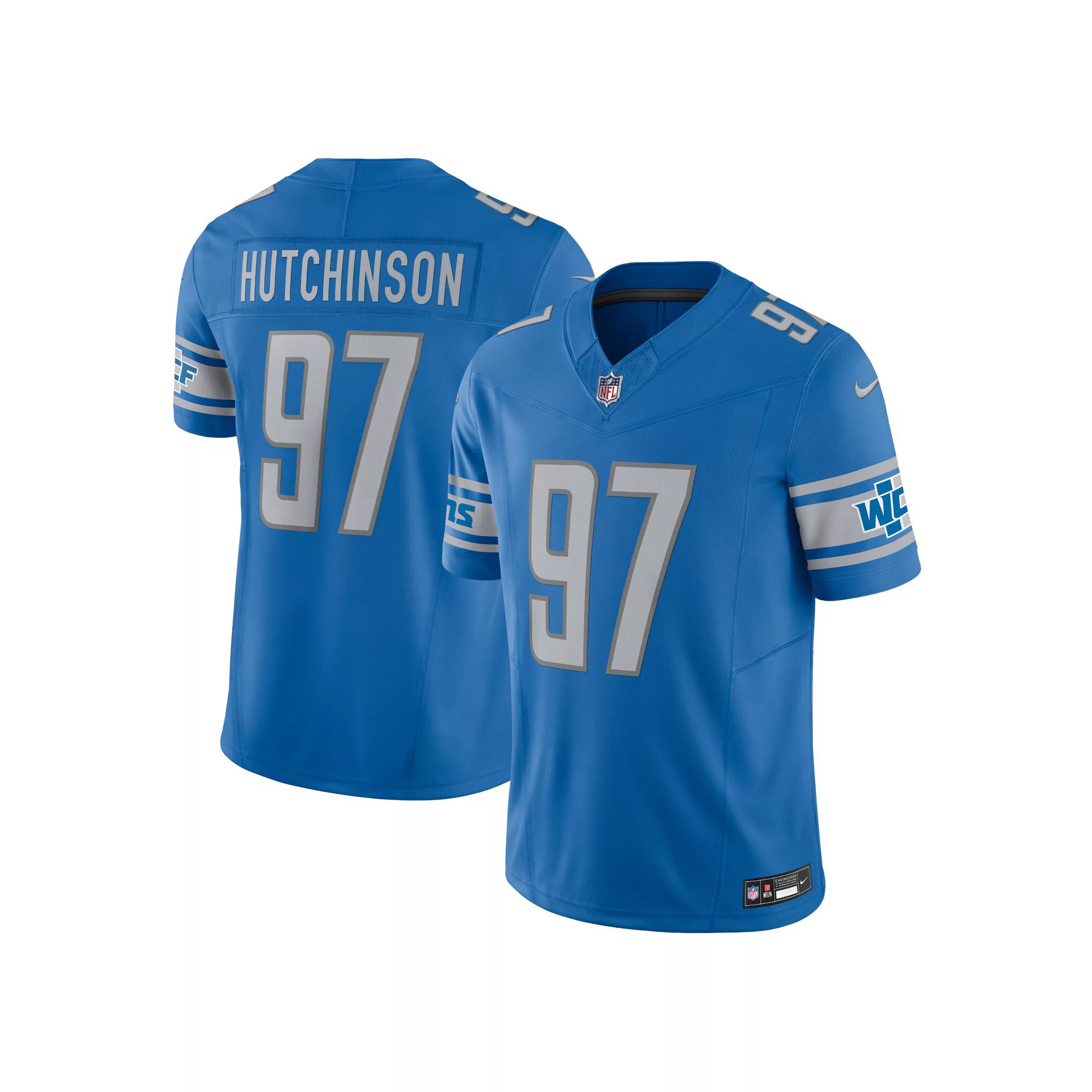 Men's Nike Aidan Hutchinson Blue Detroit Lions Vapor F.U.S.E. Limited  Jersey