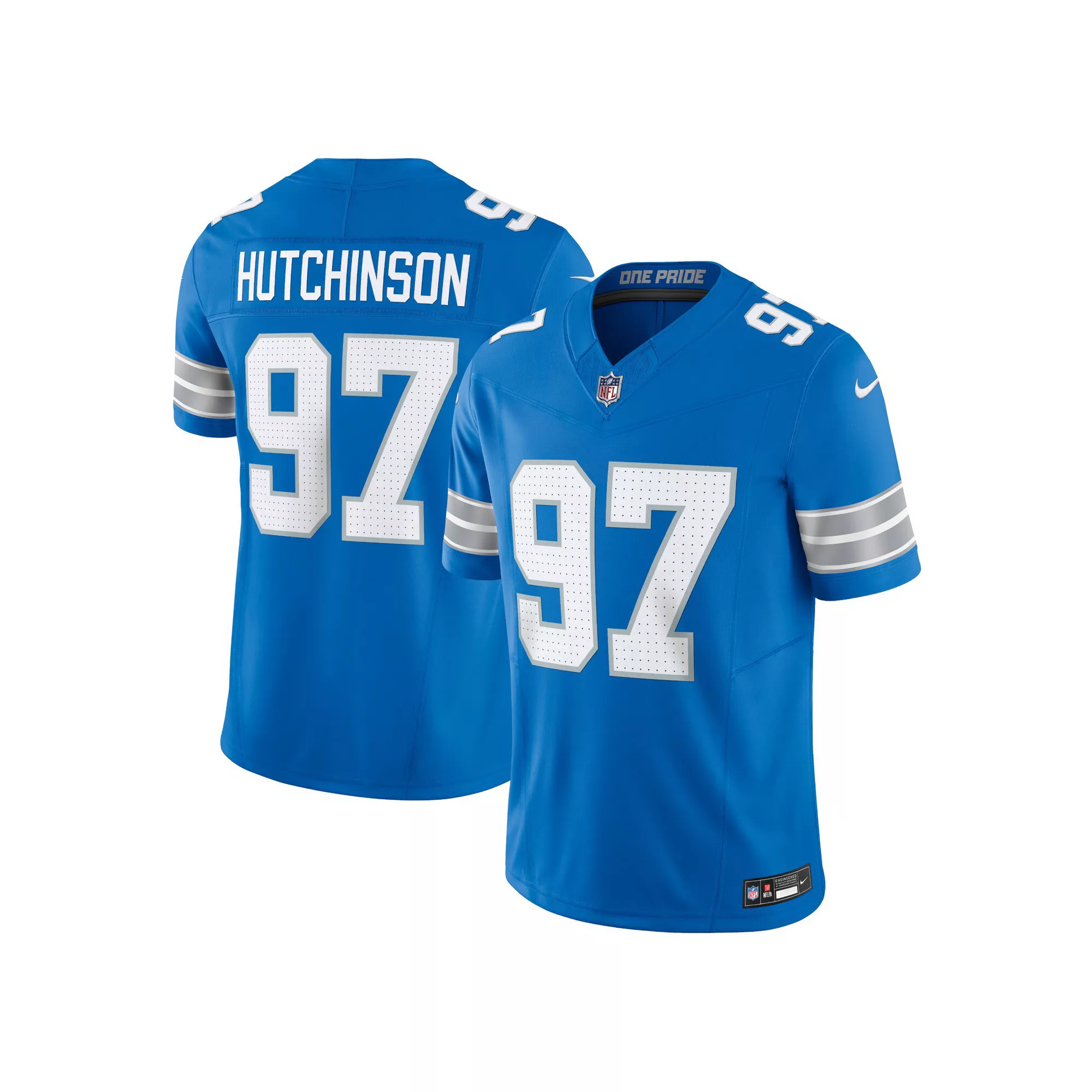 Men's Nike Aidan Hutchinson Blue Detroit Lions Vapor F.U.S.E. Limited Jersey