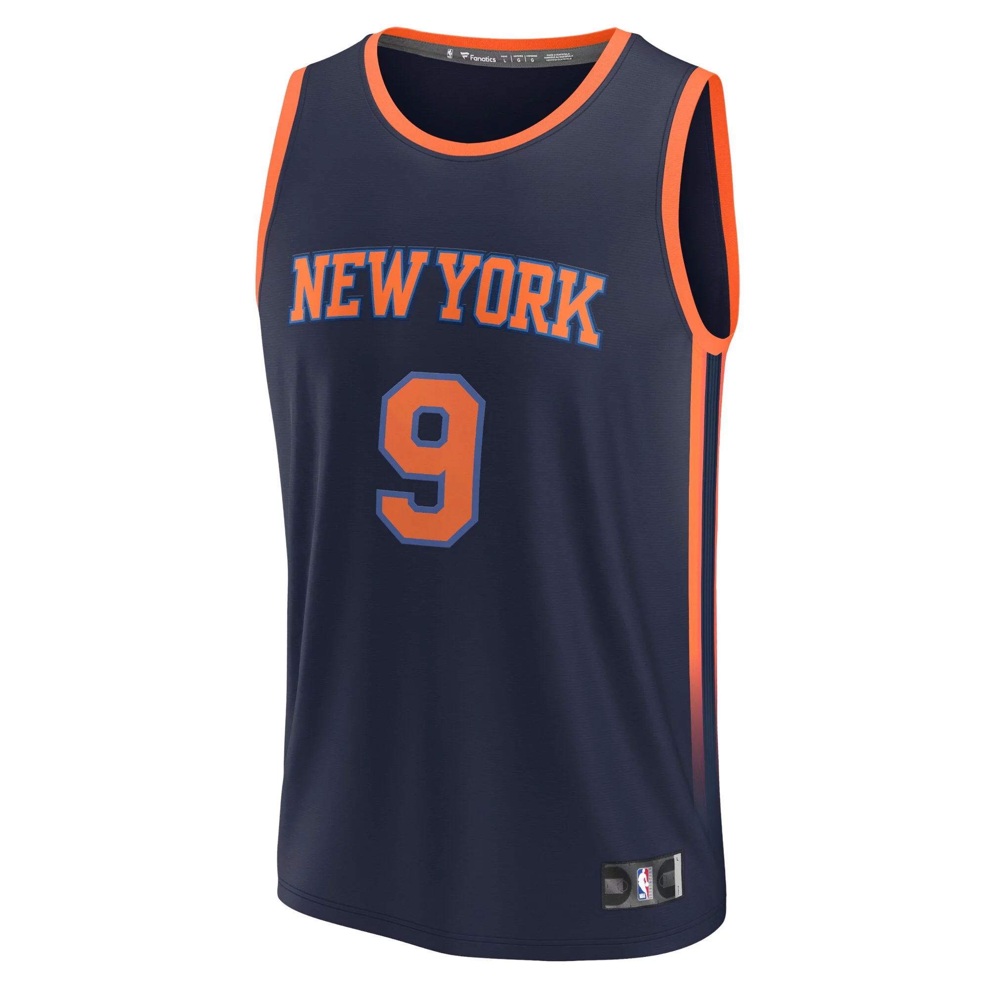 Men's Fanatics Branded RJ Barrett Navy New York Knicks Fast Break Replica Player Jersey - Statement Edition
