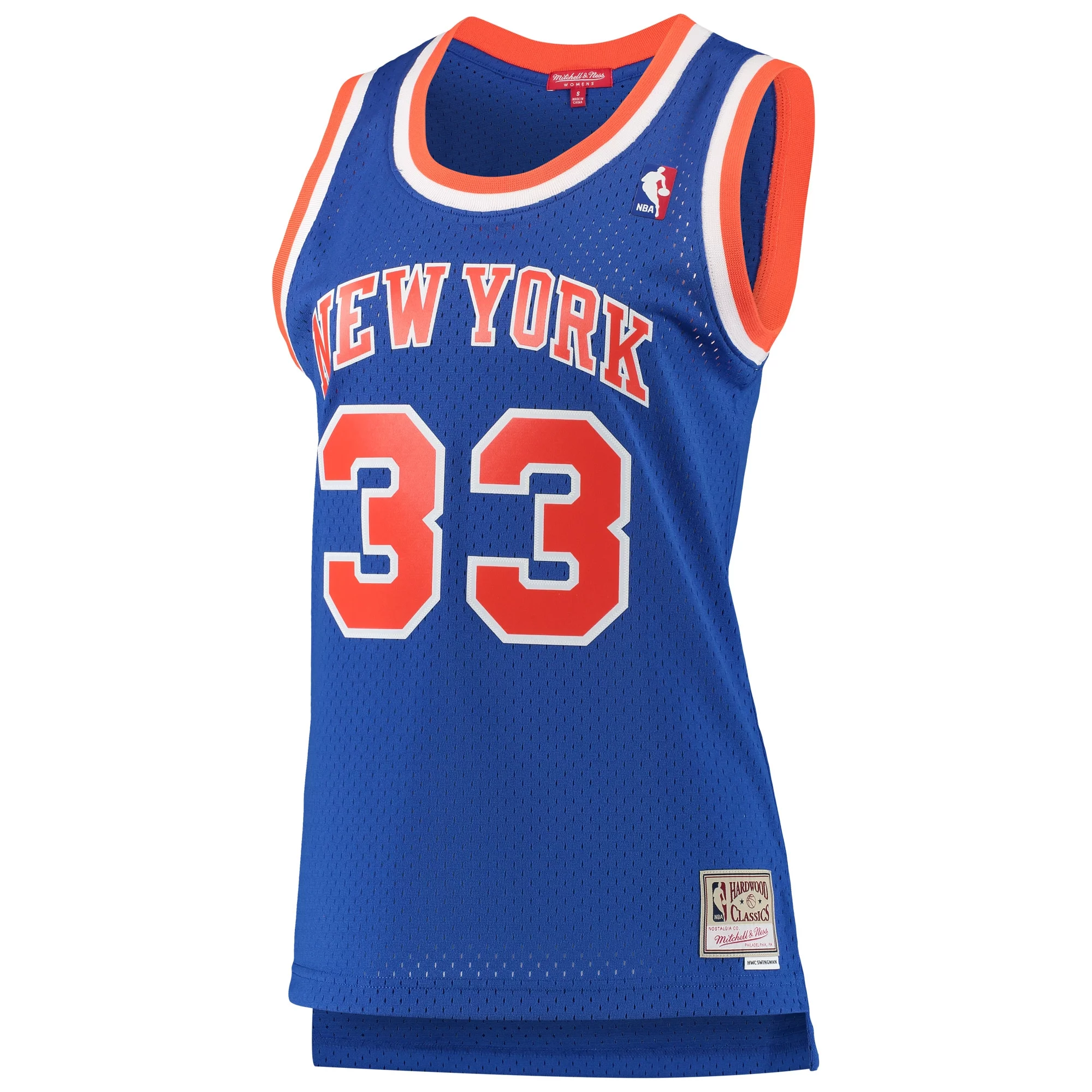 Women's Mitchell & Ness Patrick Ewing Blue New York Knicks 1991/92 Hardwood Classics Swingman Jersey