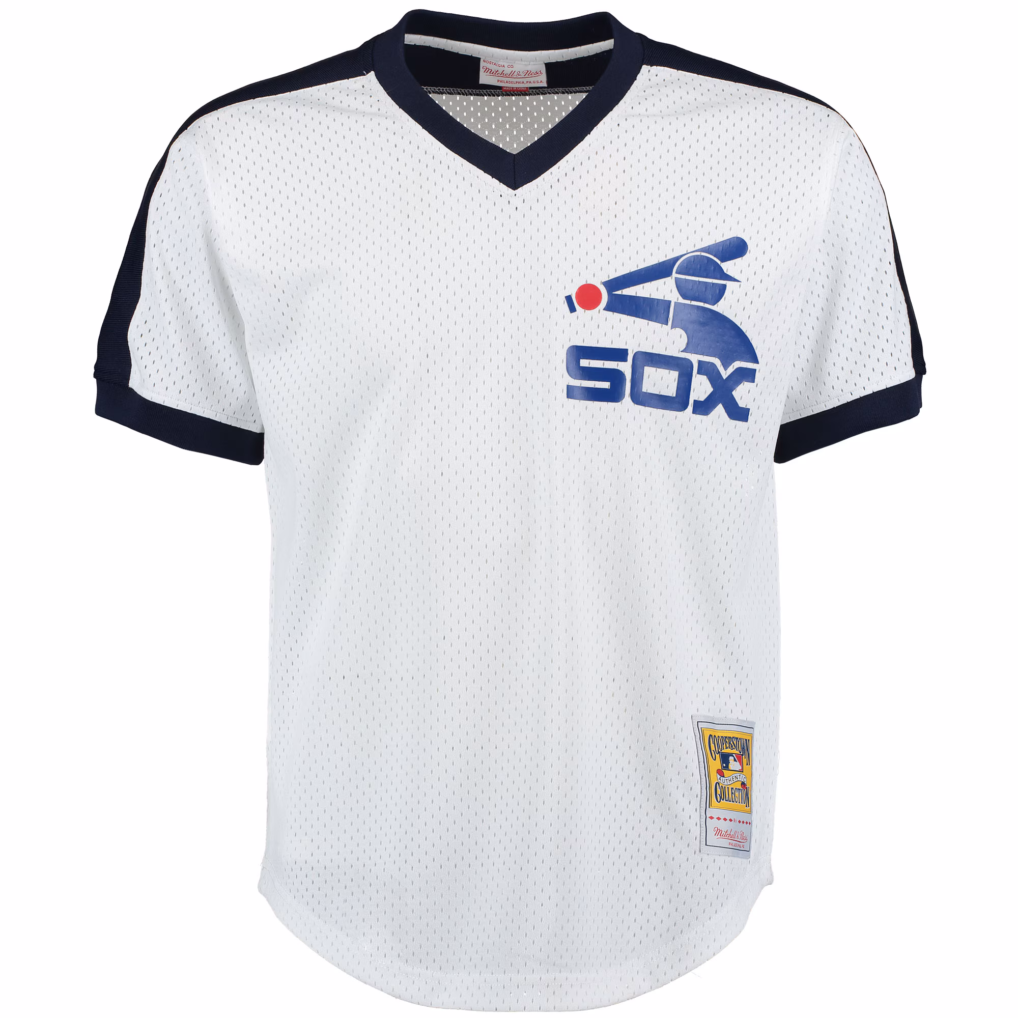 Carlton Fisk Chicago White Sox Mitchell & Ness Cooperstown Mesh Batting Practice Jersey - White