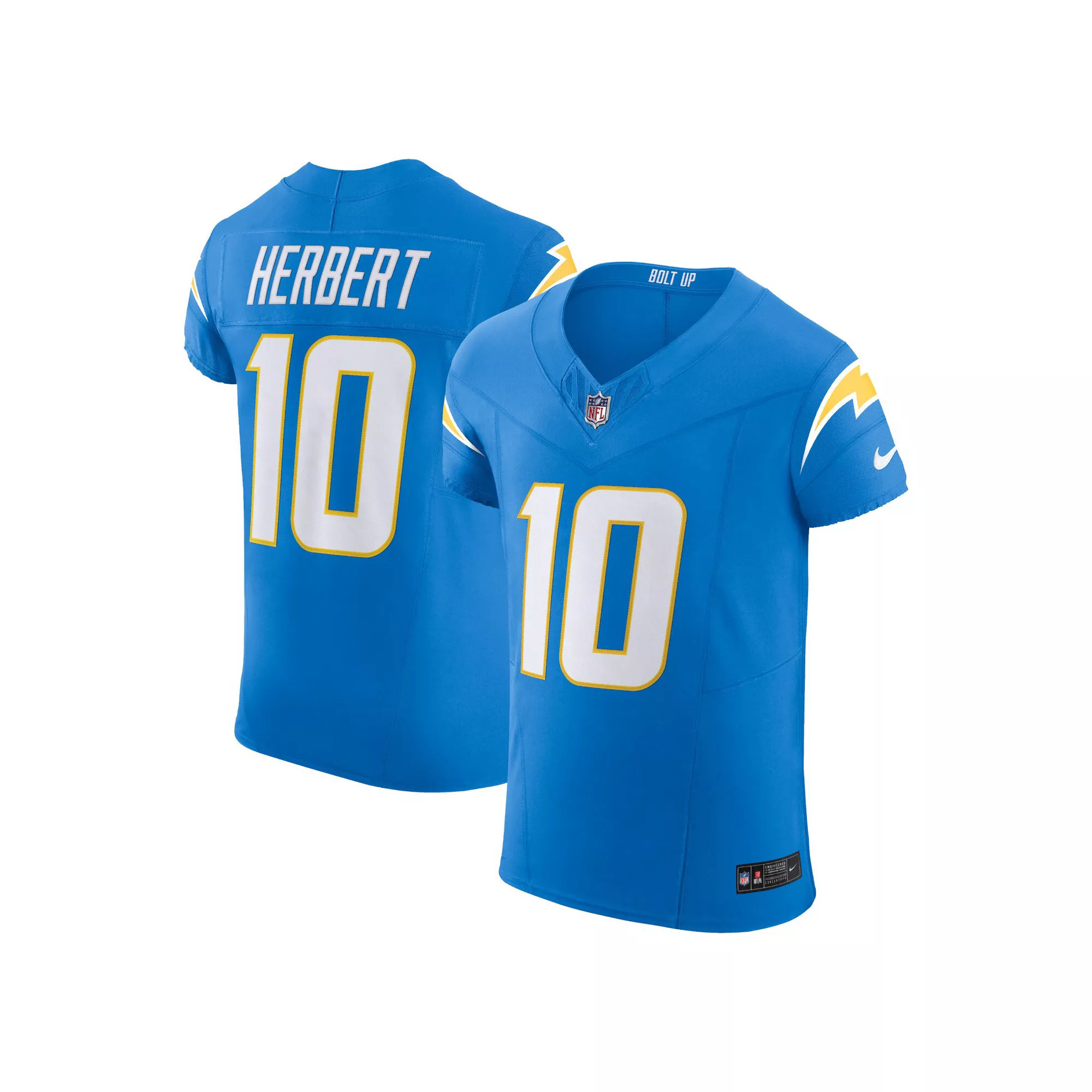 Men's Nike Justin Herbert Powder Blue Los Angeles Chargers  Vapor F.U.S.E. Elite Jersey