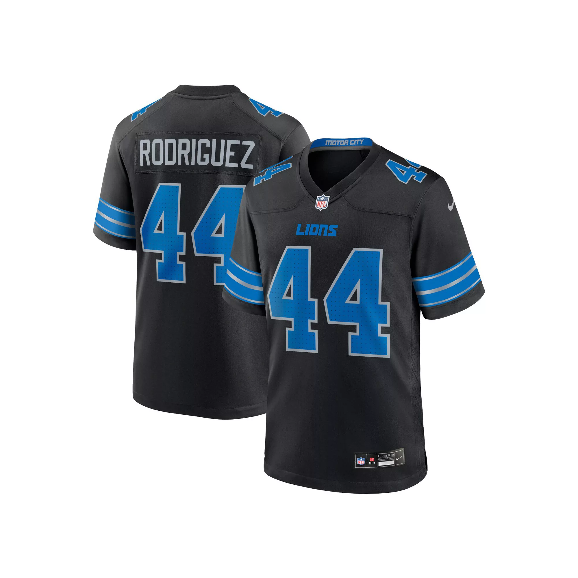 Men's Nike Malcolm Rodriguez Black Detroit Lions 2nd Alternate Game Jersey