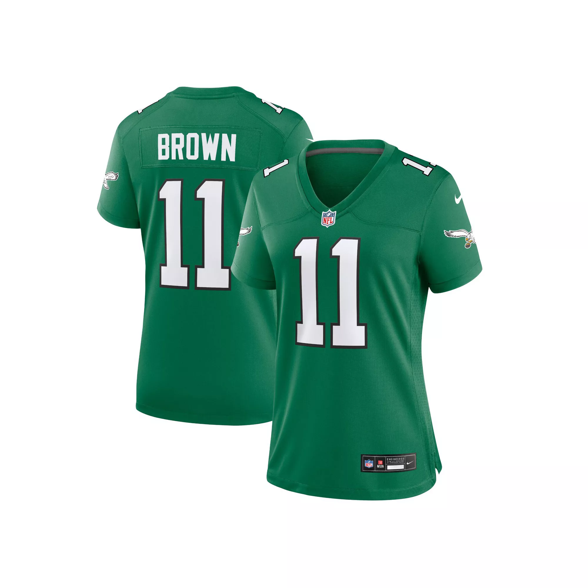 Women's Nike A.J. Brown Kelly Green Philadelphia Eagles Alternate Player Game Jersey