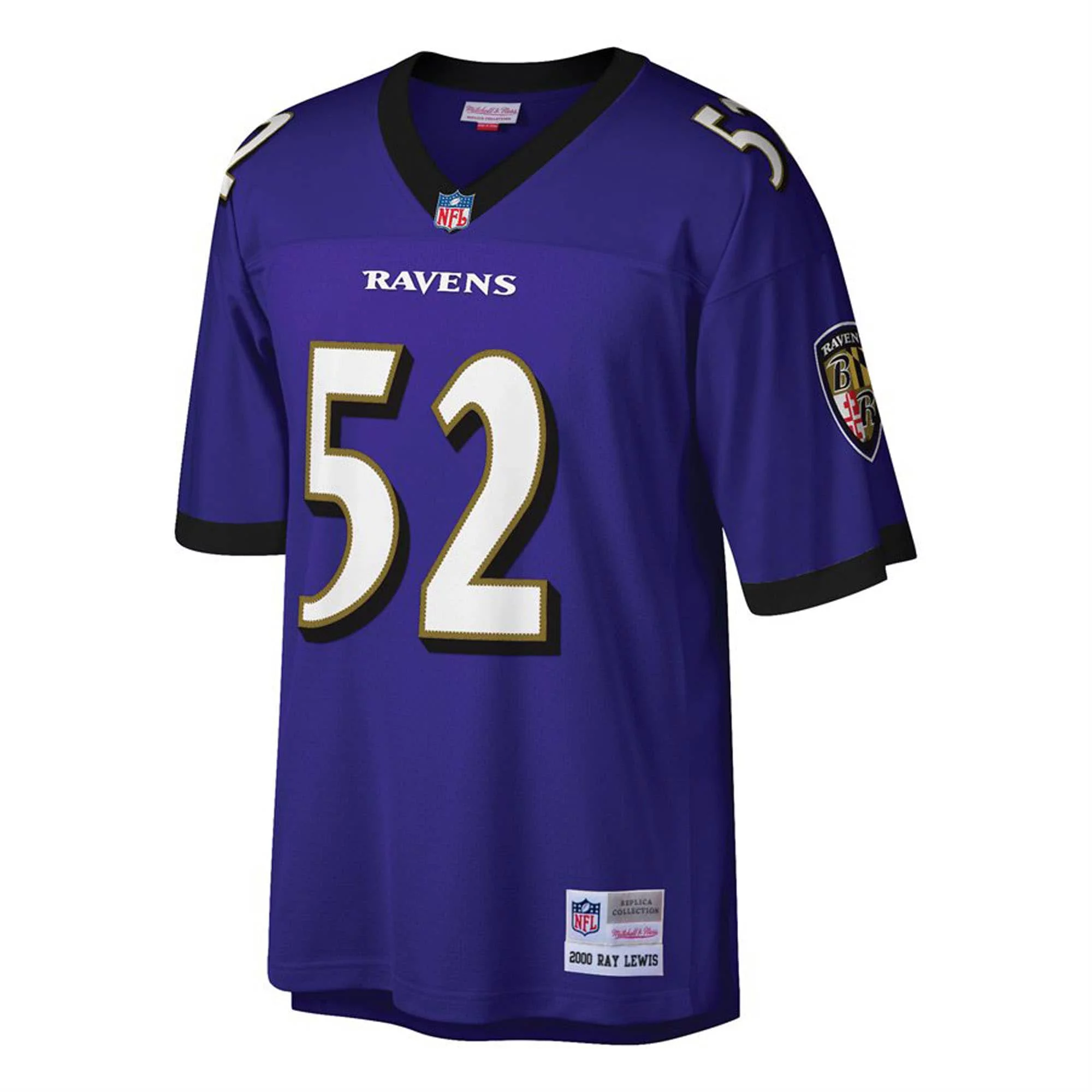 Men's Mitchell & Ness Ray Lewis Purple Baltimore Ravens Big & Tall 2000 Retired Player Replica Jersey