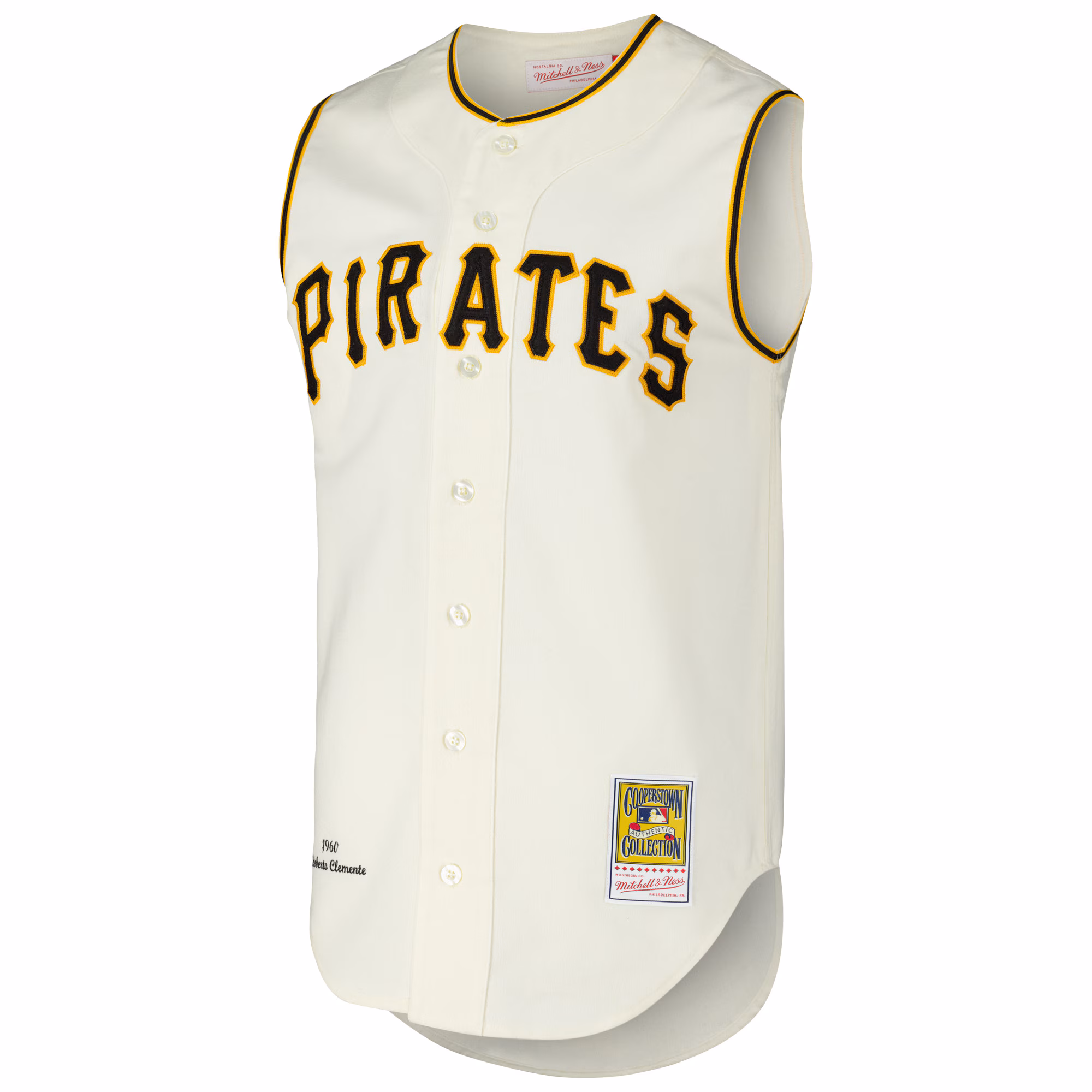 Roberto Clemente Pittsburgh Pirates Mitchell & Ness Cooperstown Collection 1960 Authentic Jersey - Cream