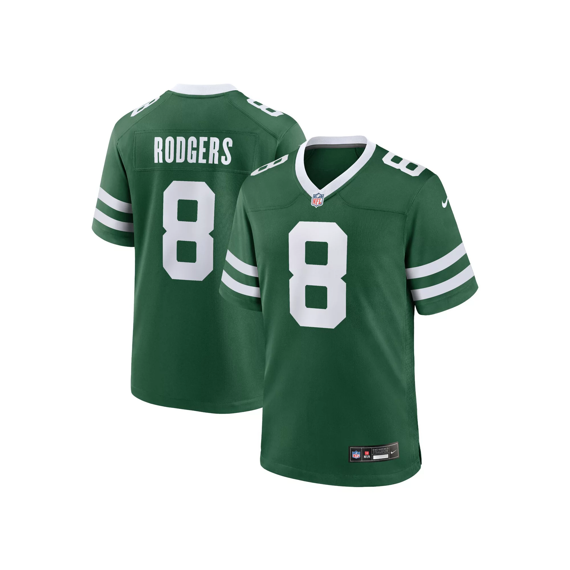 Men's Nike Aaron Rodgers Legacy Green New York Jets Game Jersey