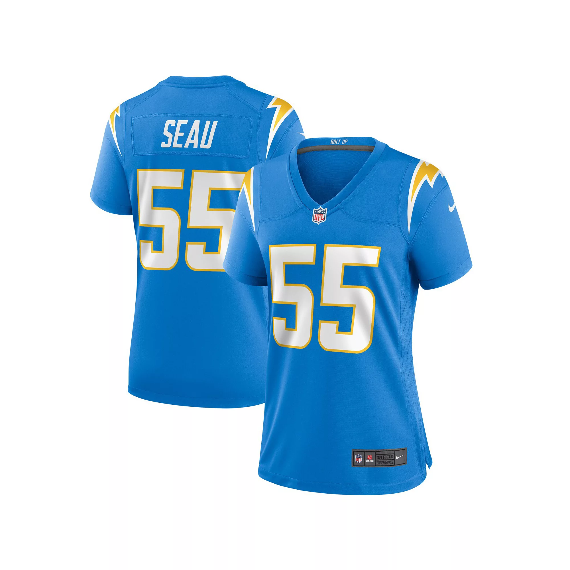 Women's Nike Junior Seau Powder Blue Los Angeles Chargers Game Retired Player Jersey