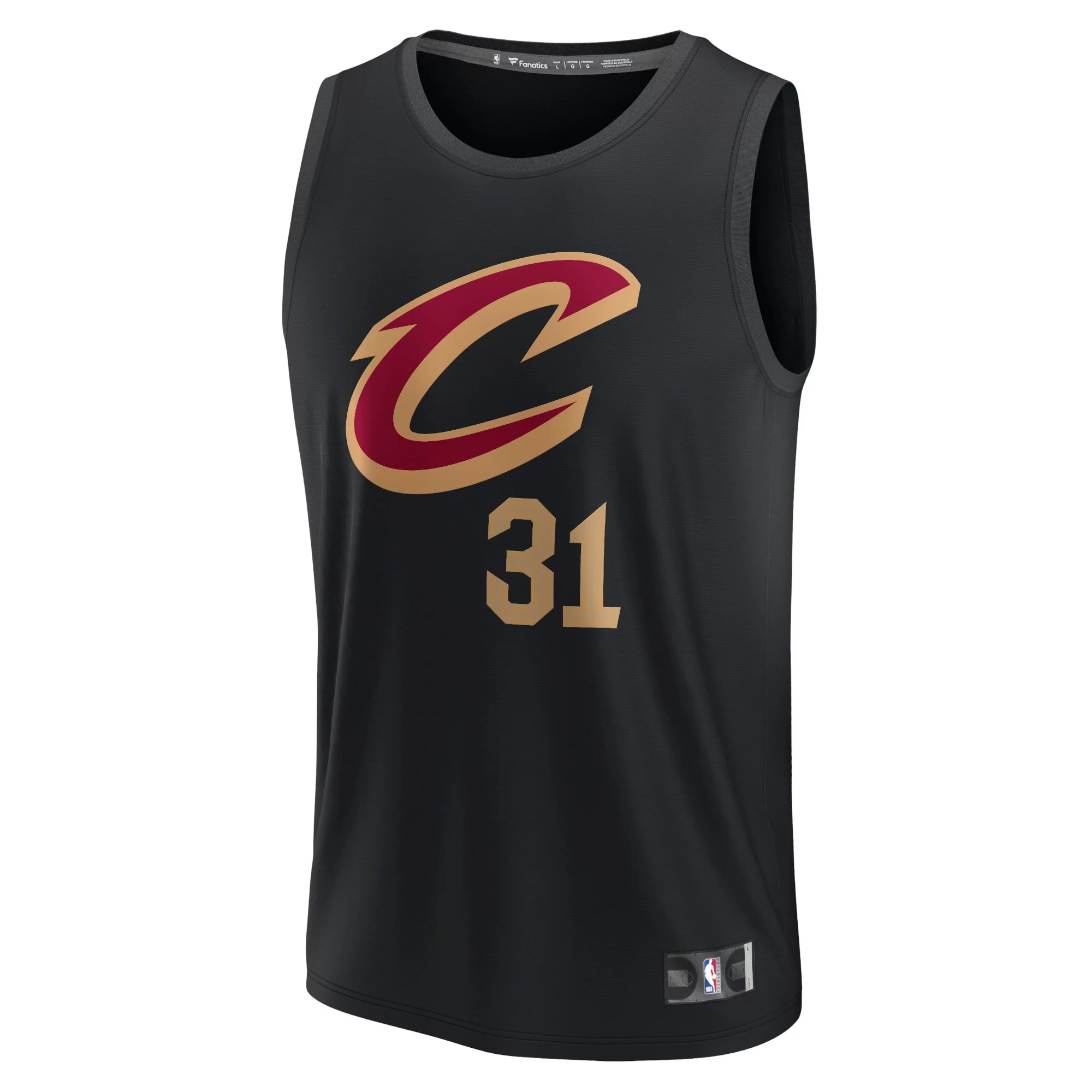 Men's Fanatics Jarrett Allen Black Cleveland Cavaliers Fast Break Replica Jersey - Statement Edition