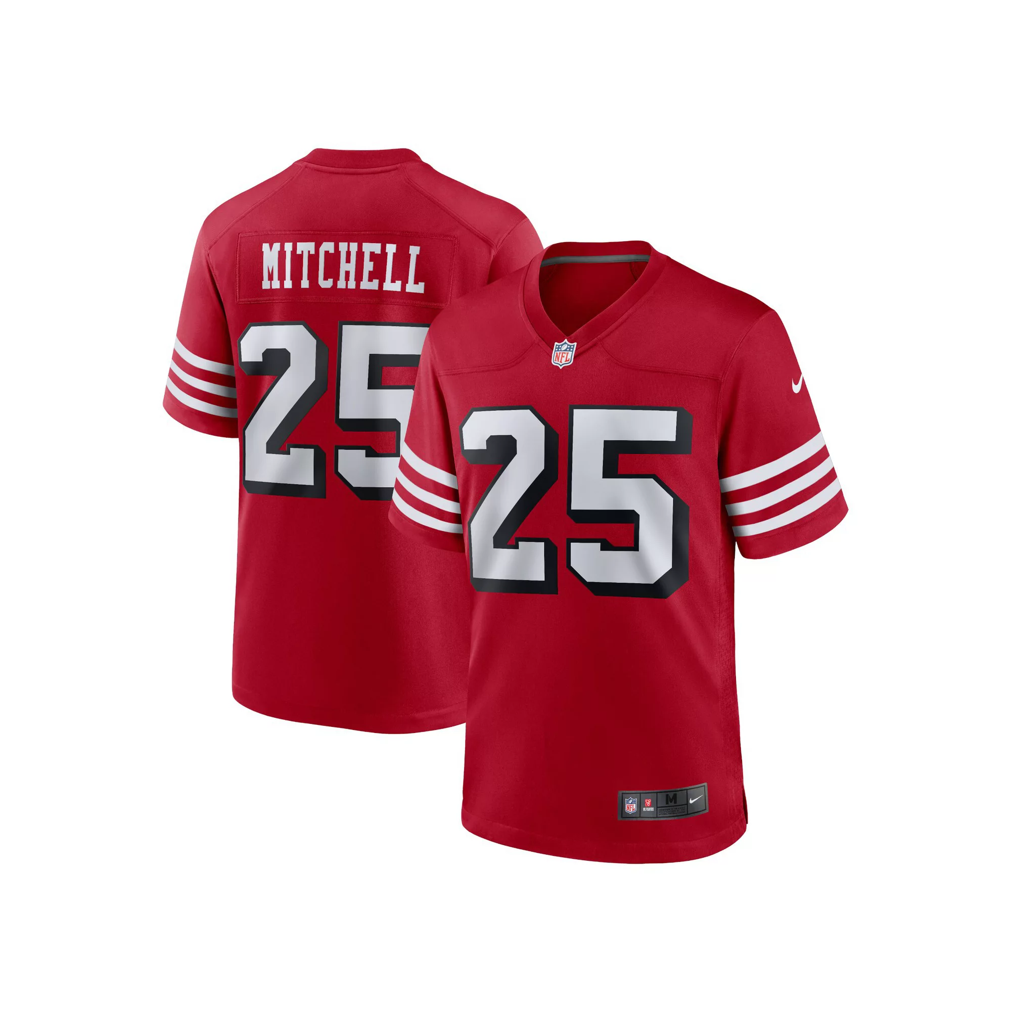 Men's Nike Elijah Mitchell Scarlet San Francisco 49ers Alternate Team Game Jersey