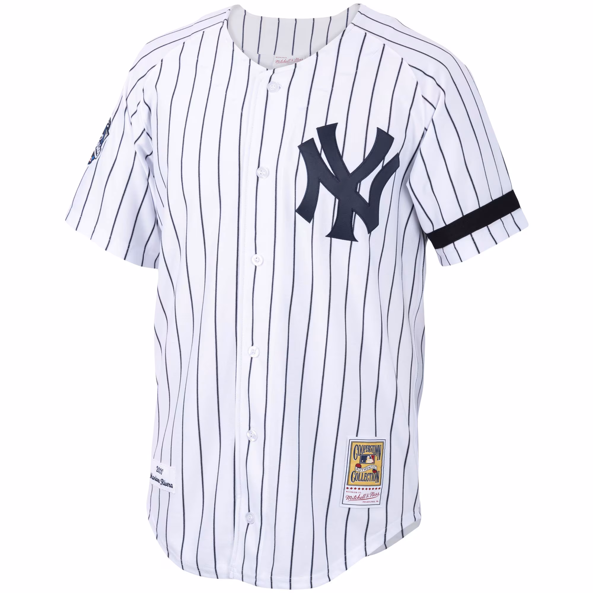 Mariano Rivera New York Yankees Mitchell & Ness Home 2000 Cooperstown Collection Authentic Jersey - White/Navy