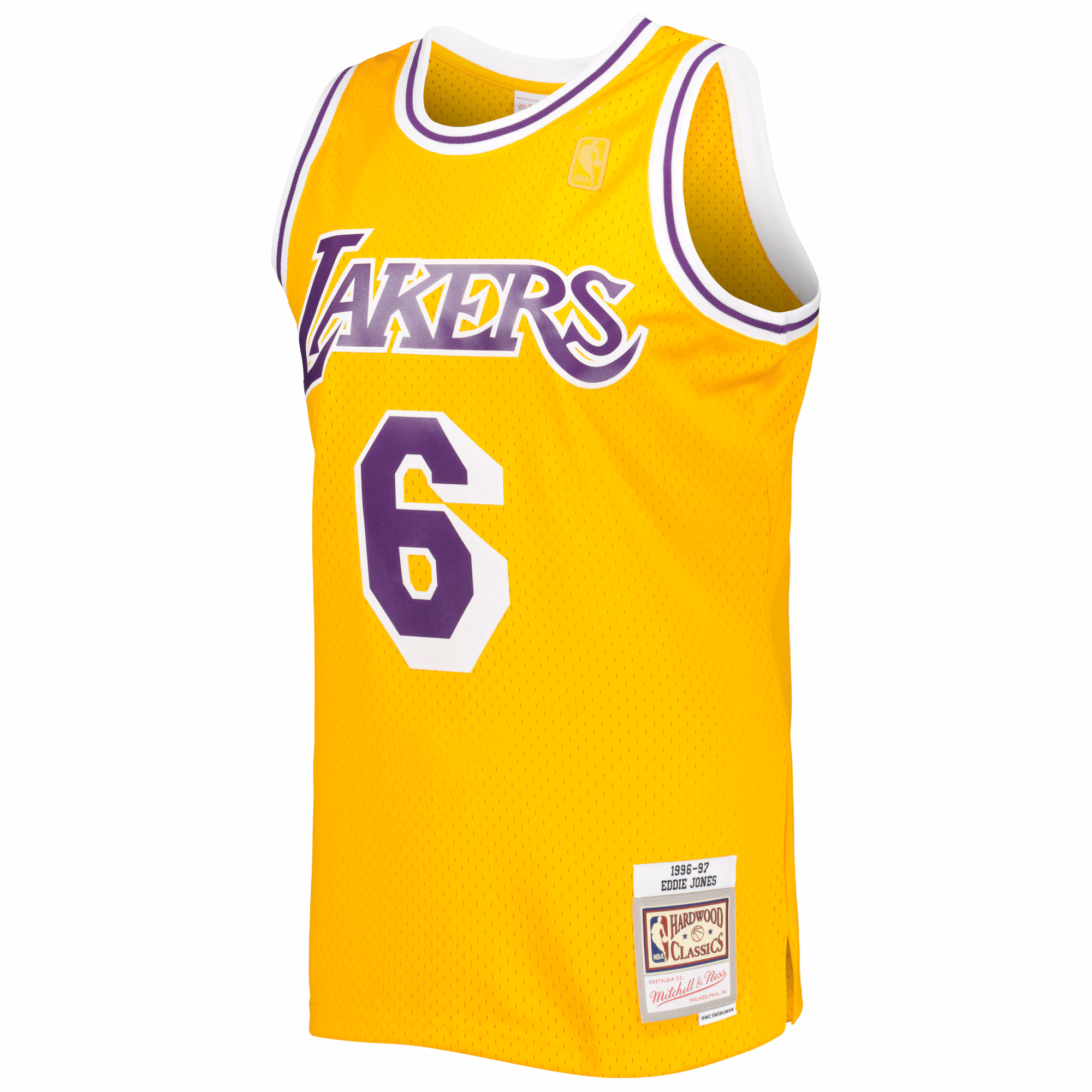 Eddie Jones Los Angeles Lakers Mitchell & Ness 1996/97 Hardwood Classics Swingman Jersey - Gold