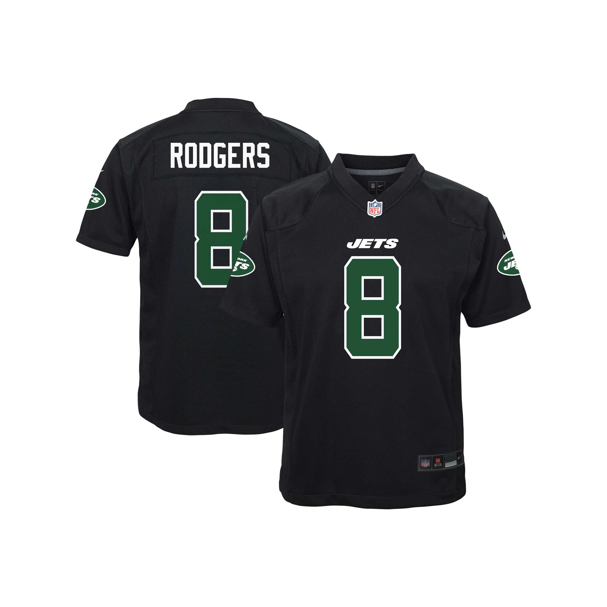 Youth Nike Aaron Rodgers Black New York Jets Fashion Game Jersey