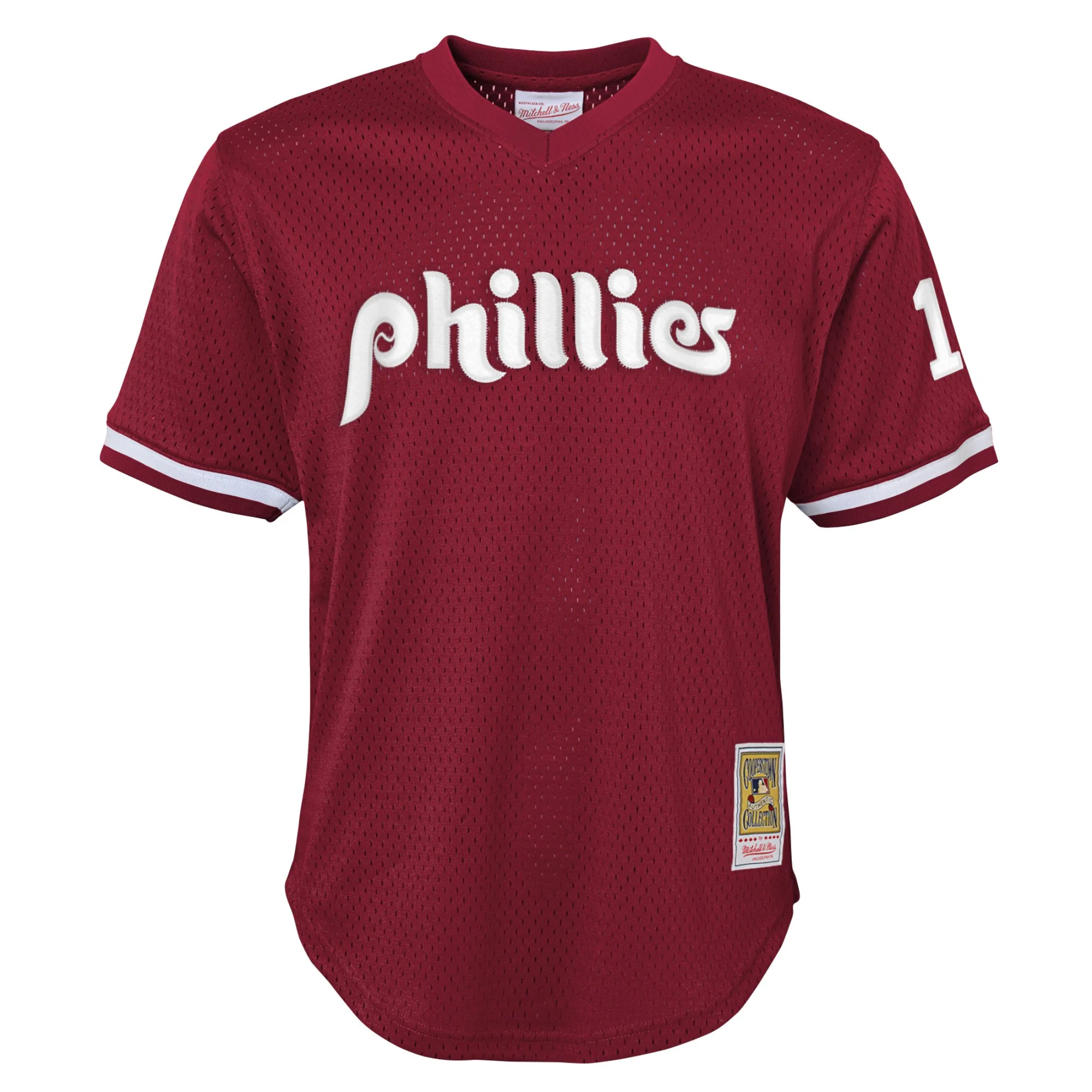 Youth Mitchell & Ness Darren Daulton Burgundy Philadelphia Phillies Cooperstown Collection Mesh Batting Practice Jersey