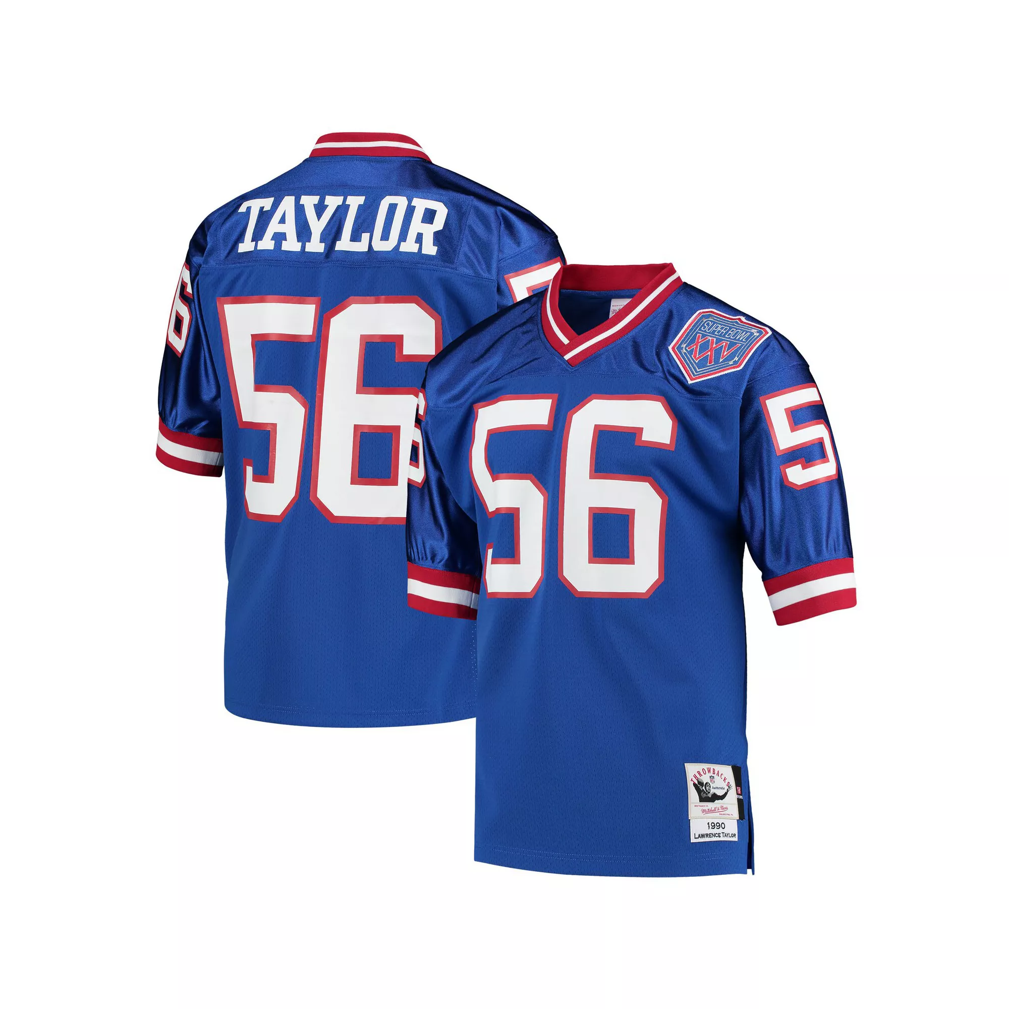 Men's Mitchell & Ness Lawrence Taylor Royal New York Giants 1990 Authentic Throwback Retired Player Jersey
