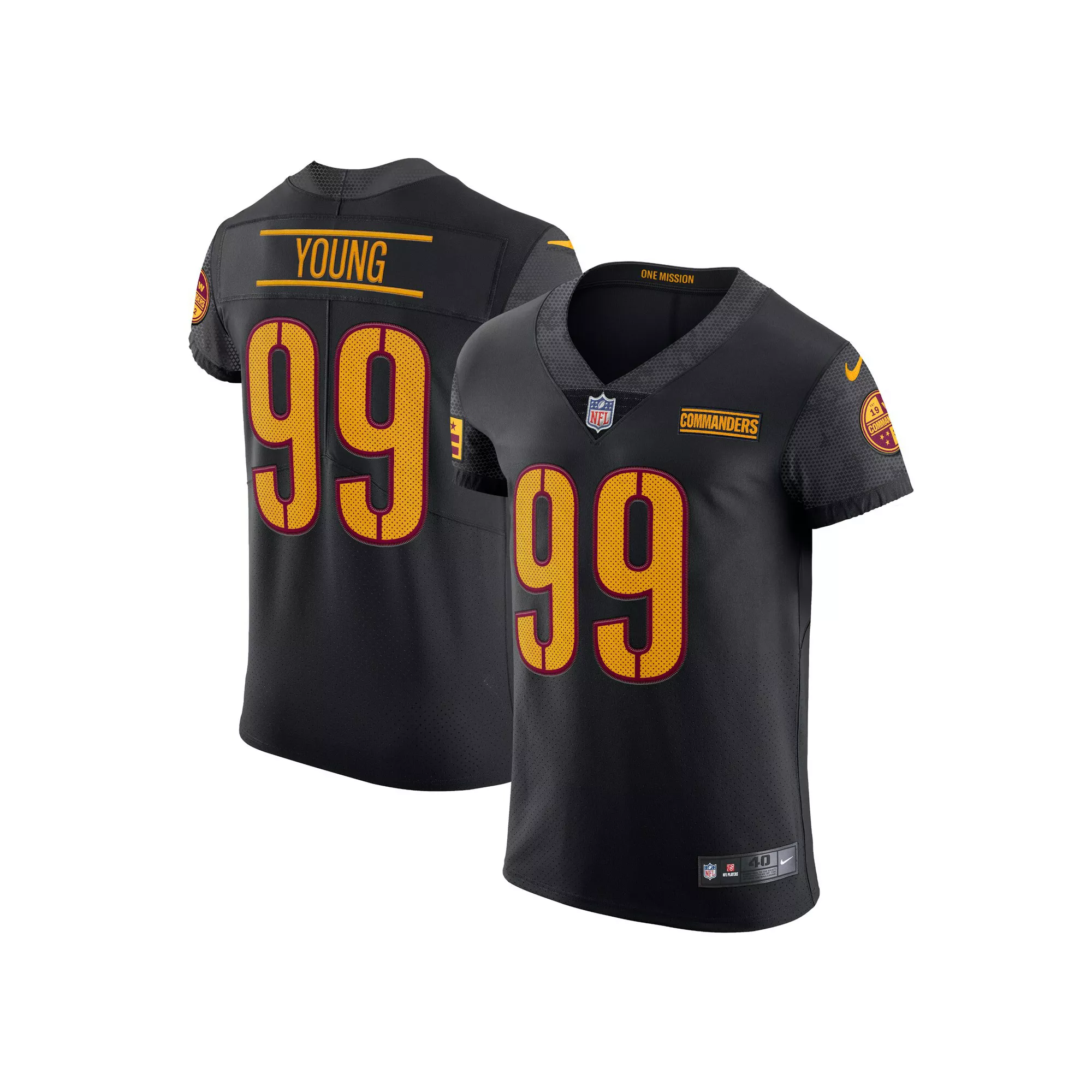 Men's Nike Chase Young Black Washington Commanders Alternate Vapor Elite Jersey