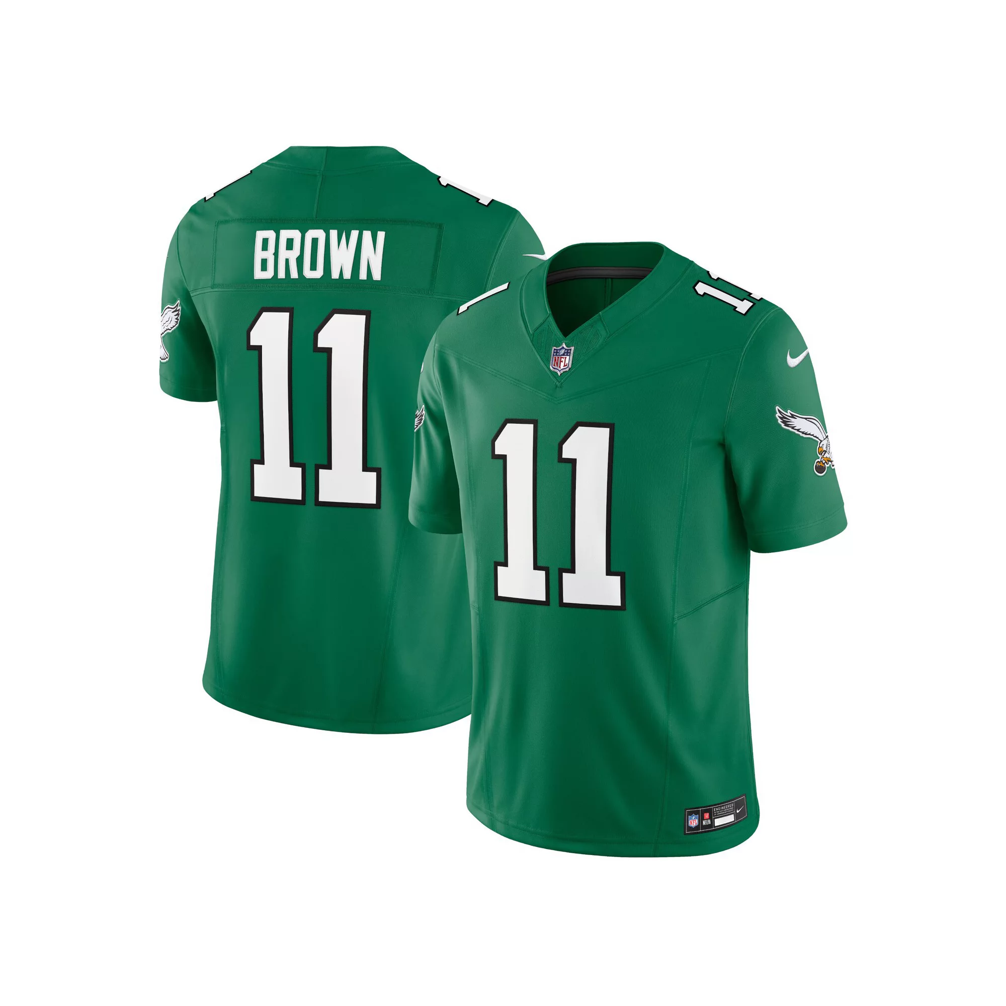 Men's Nike A.J. Brown Kelly Green Philadelphia Eagles Vapor F.U.S.E. Limited Jersey