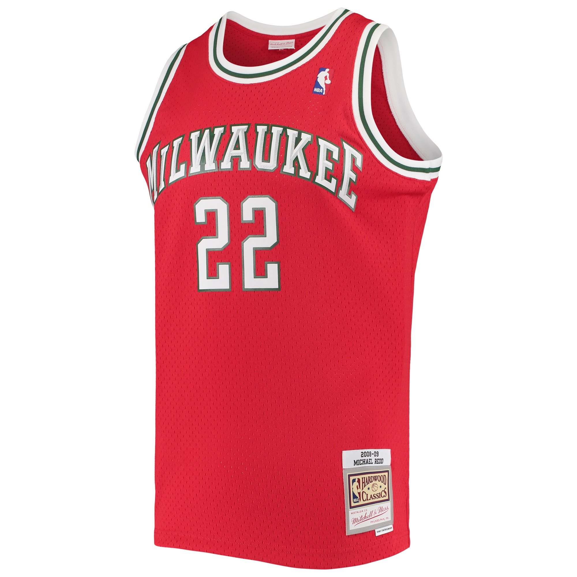 Men's Mitchell & Ness Michael Redd Red Milwaukee Bucks 2001/02 Hardwood Classics Swingman Jersey