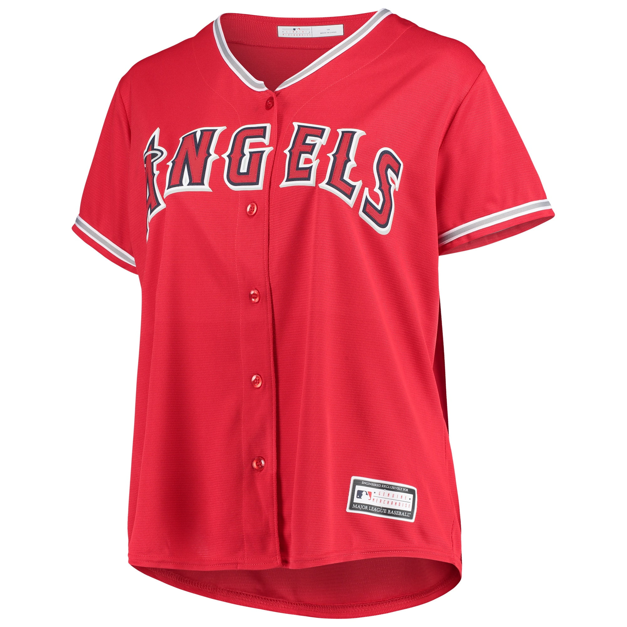 Women's Red Los Angeles Angels Plus Size Alternate Replica Team Jersey
