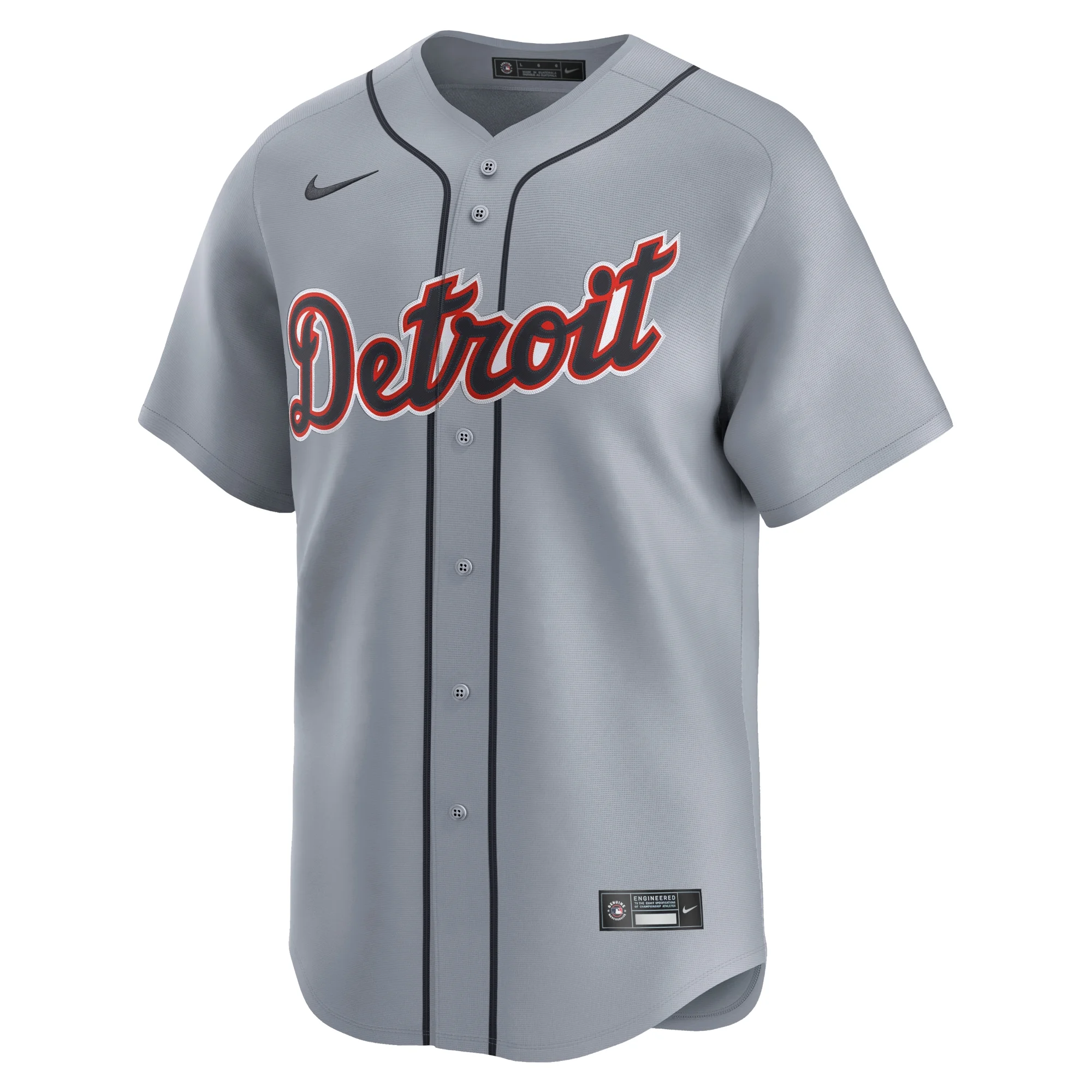 Men's Nike Gray Detroit Tigers Road Limited Jersey