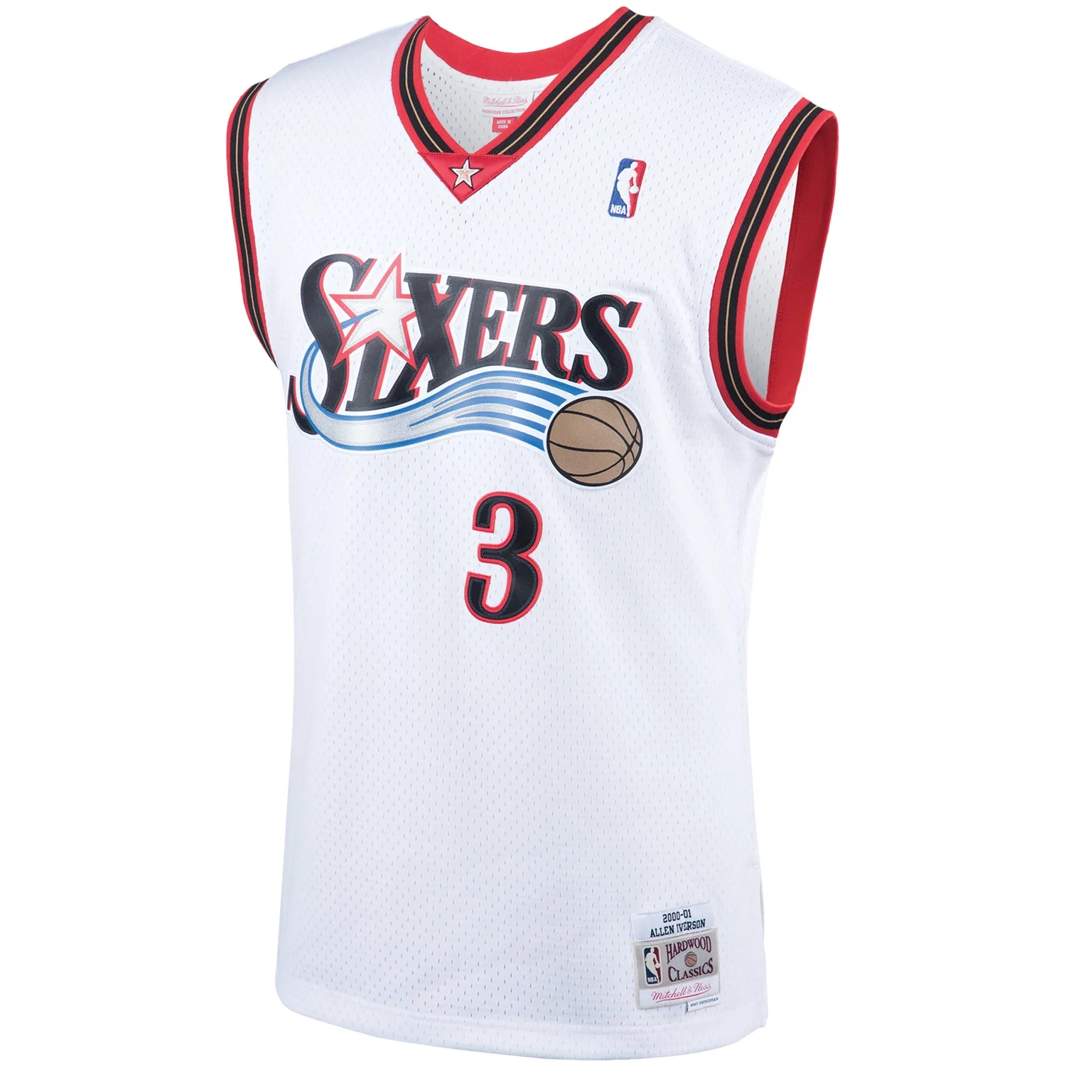Men's Mitchell & Ness Allen Iverson White Philadelphia 76ers 2000 Hardwood Classics Swingman Player Jersey