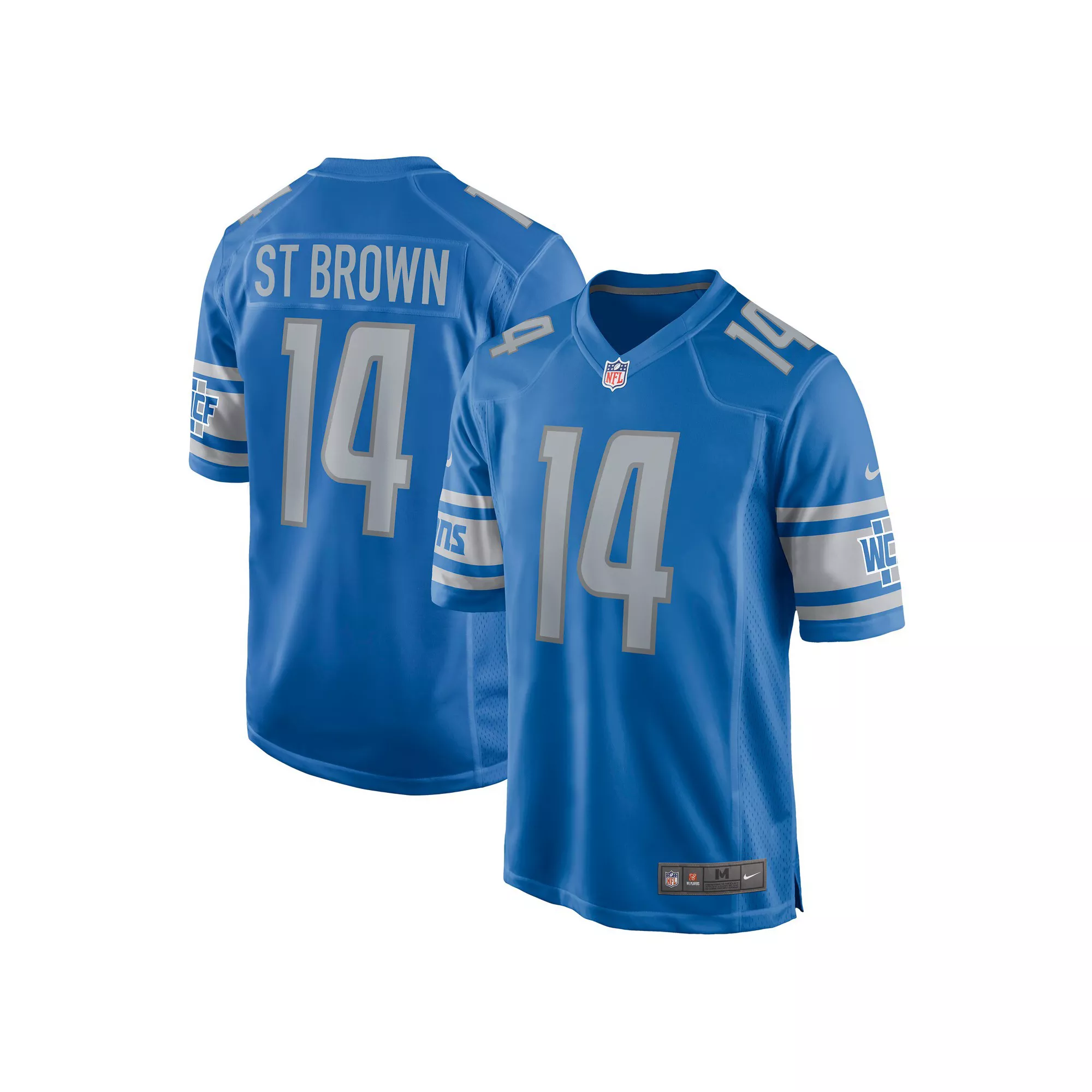 Men's Nike Amon-Ra St. Brown Blue Detroit Lions Game Player Jersey