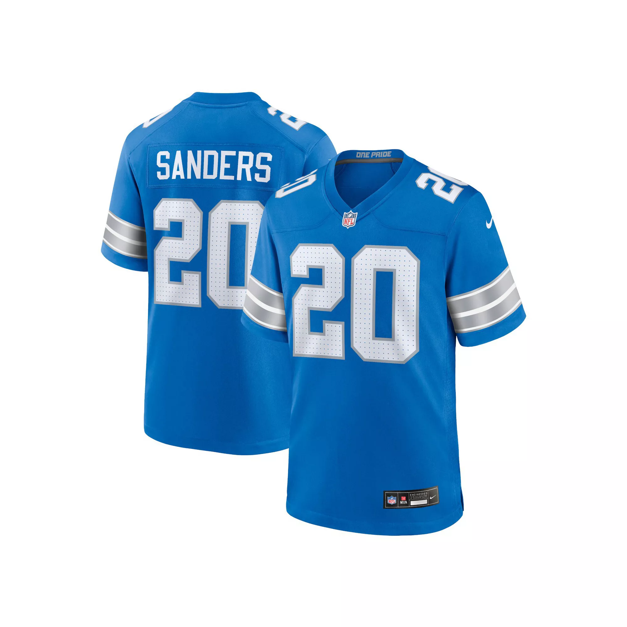 Men's Nike Barry Sanders Blue Detroit Lions Retired Player Game Jersey