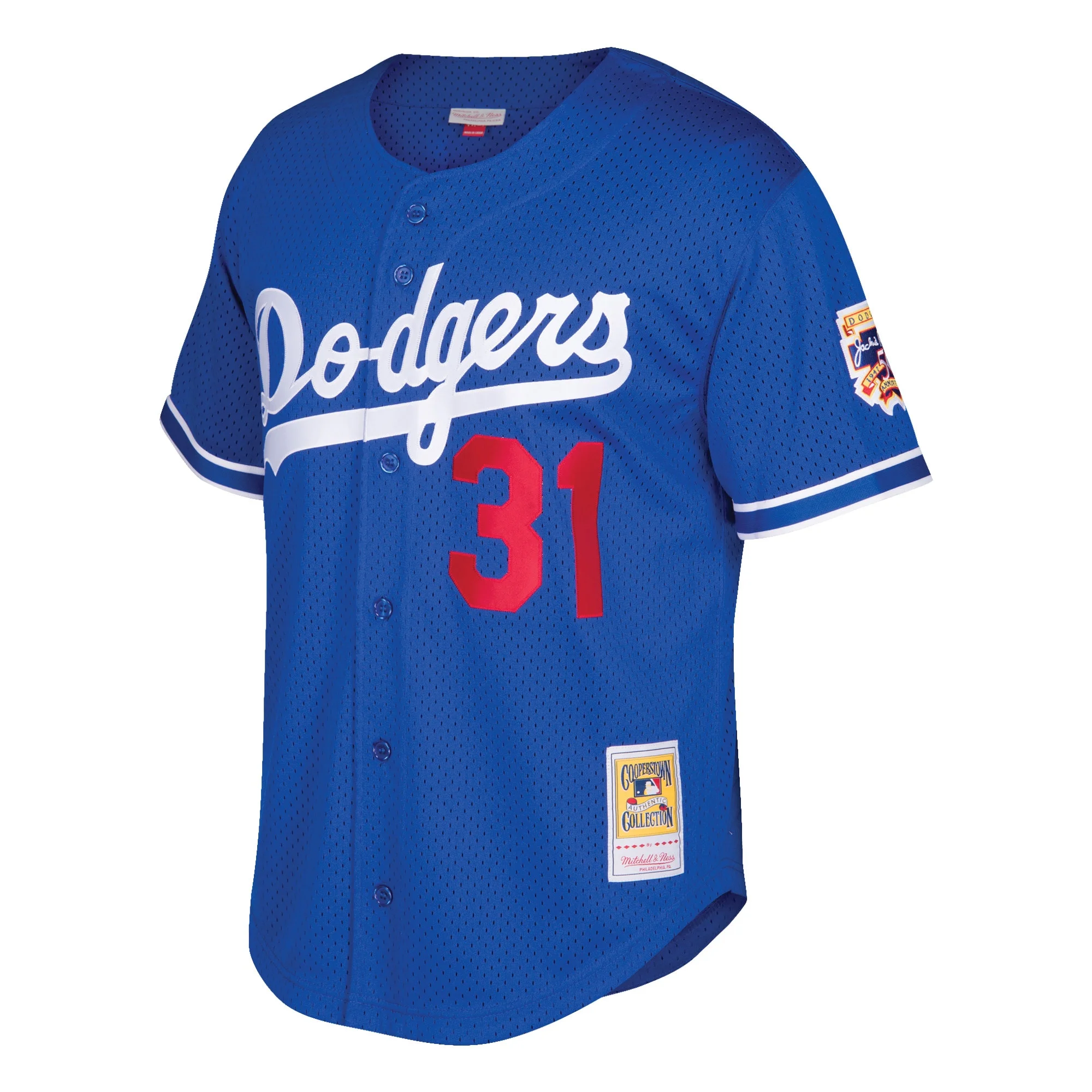 Youth Mitchell & Ness Mike Piazza Royal Los Angeles Dodgers Cooperstown Collection Mesh Batting Practice Jersey