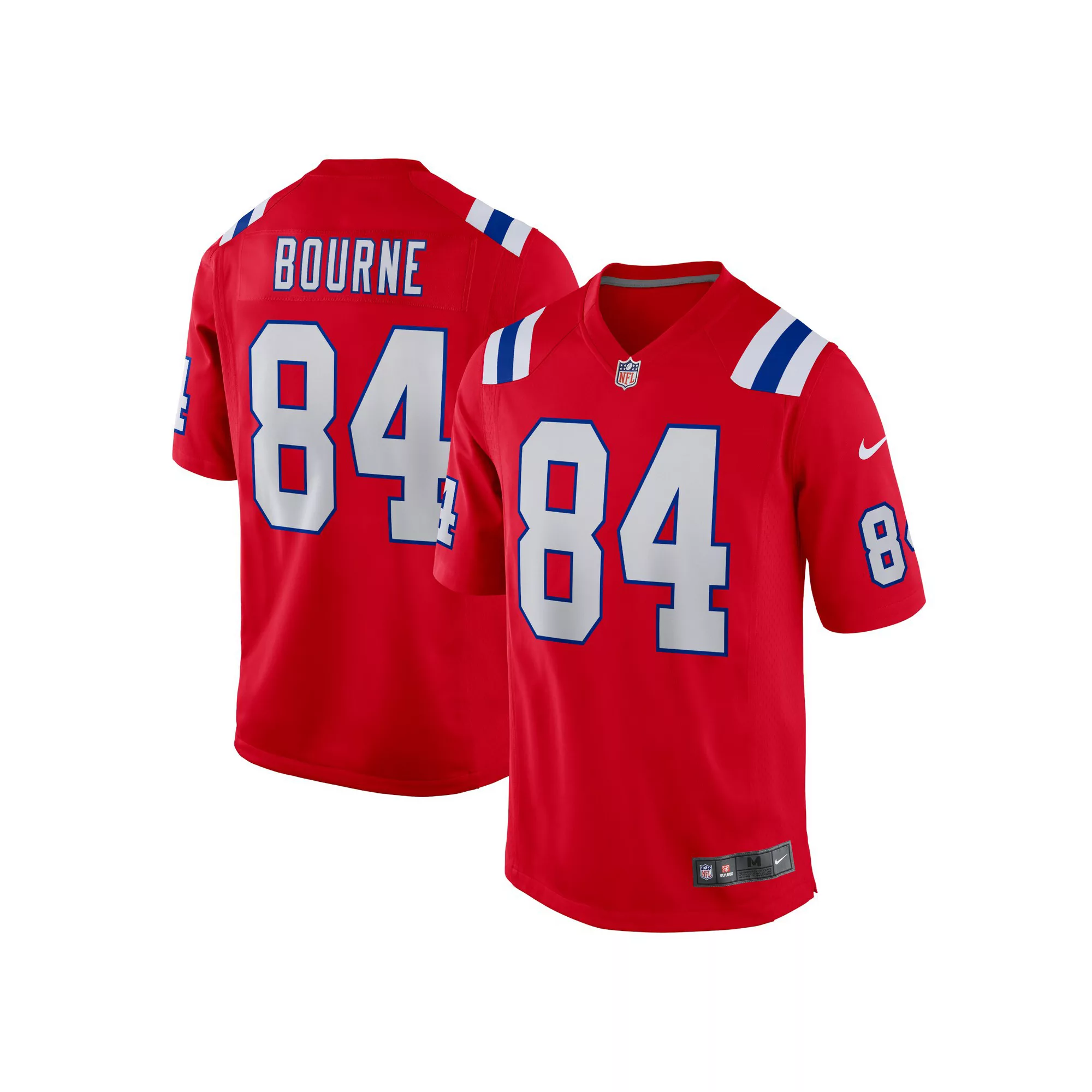 Men's Nike Kendrick Bourne Red New England Patriots Game Jersey