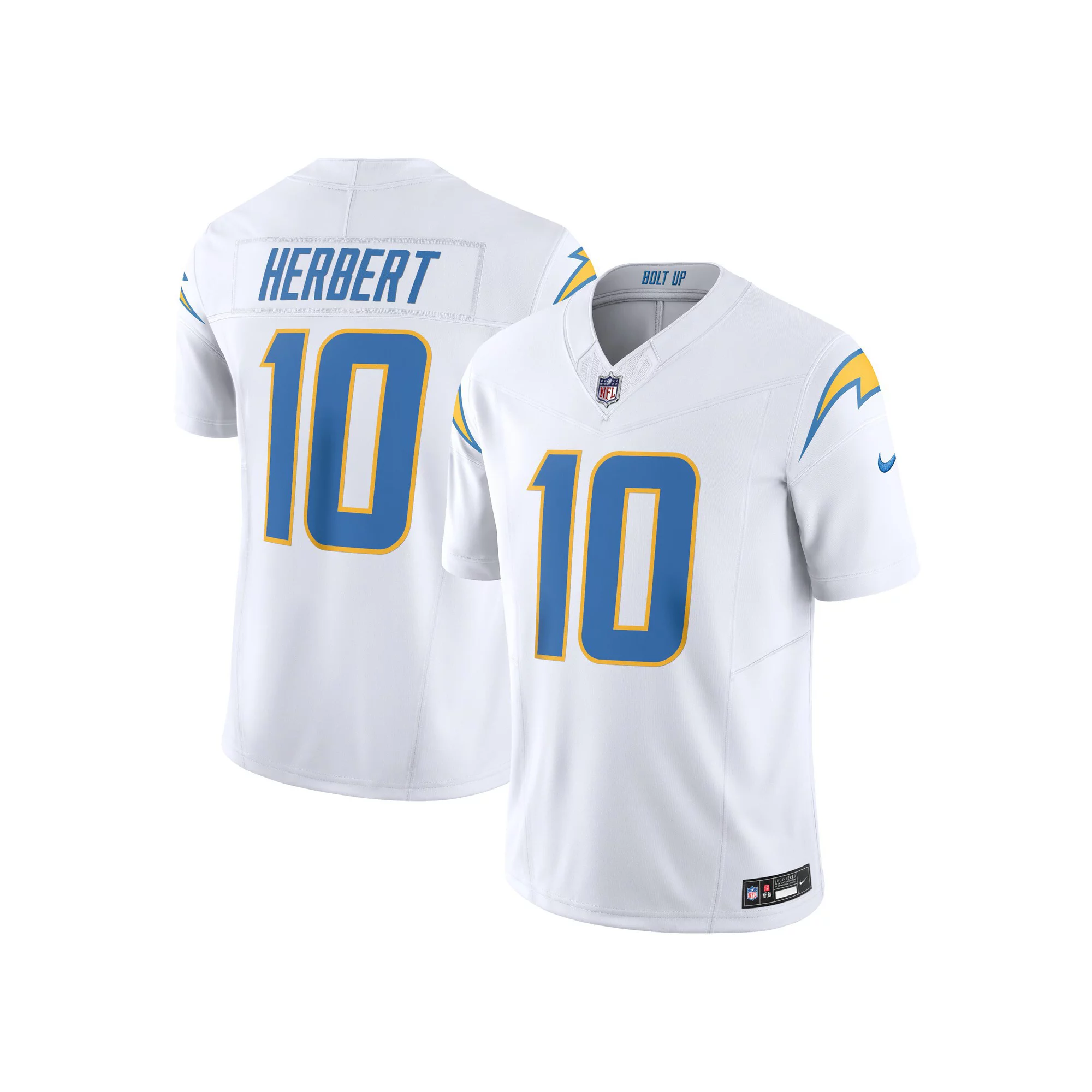 Men's Nike Justin Herbert White Los Angeles Chargers Vapor F.U.S.E. Limited  Jersey