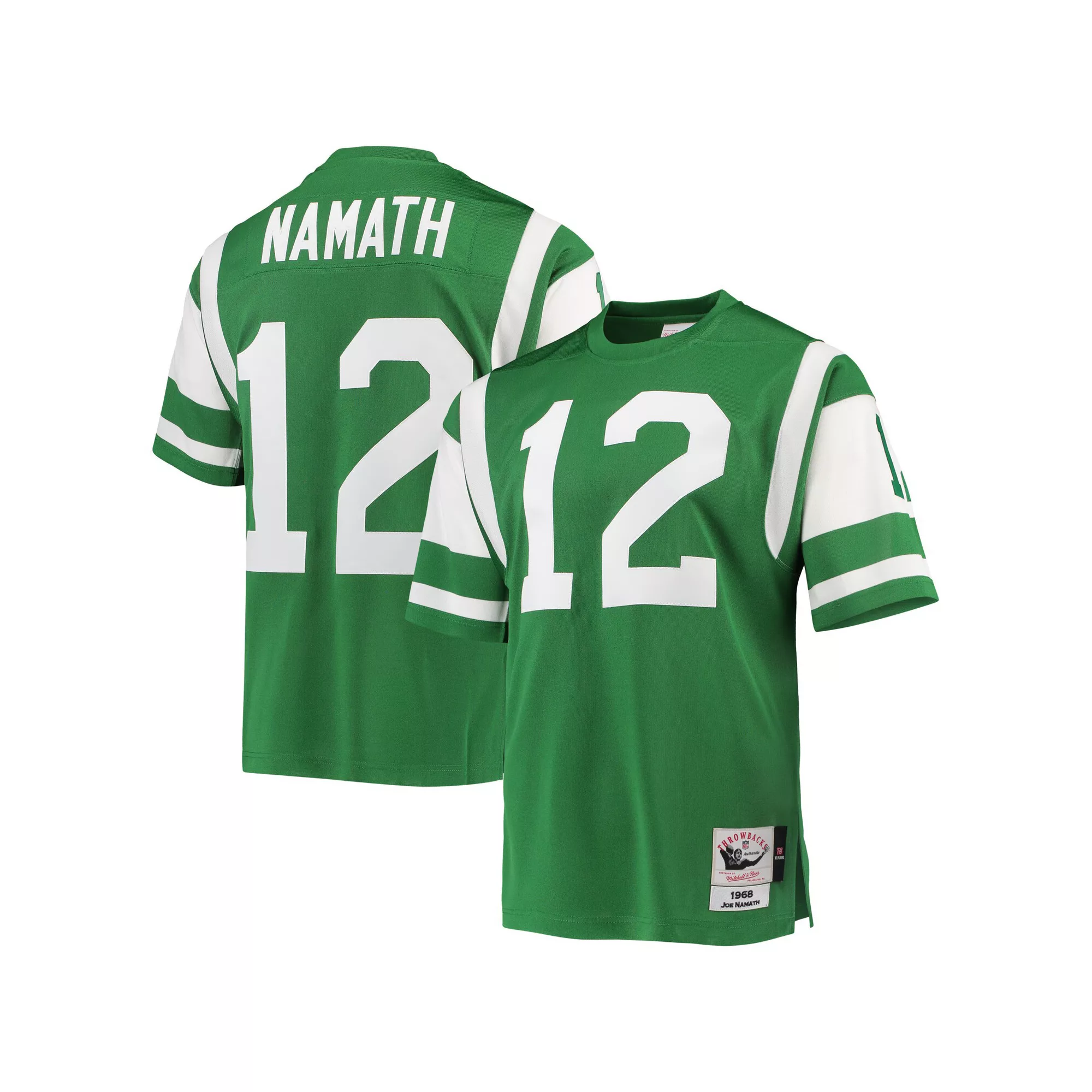 Men's Mitchell & Ness Joe Namath Green New York Jets Authentic Retired Player Jersey