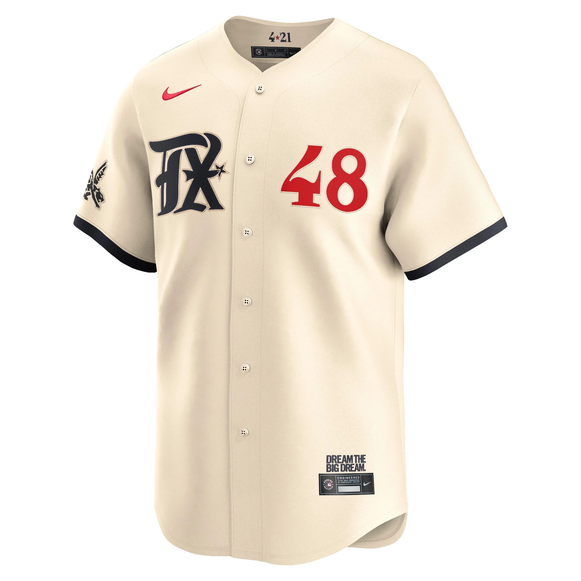 Men's Nike Jacob deGrom Natural Texas Rangers City Connect Limited Player Jersey