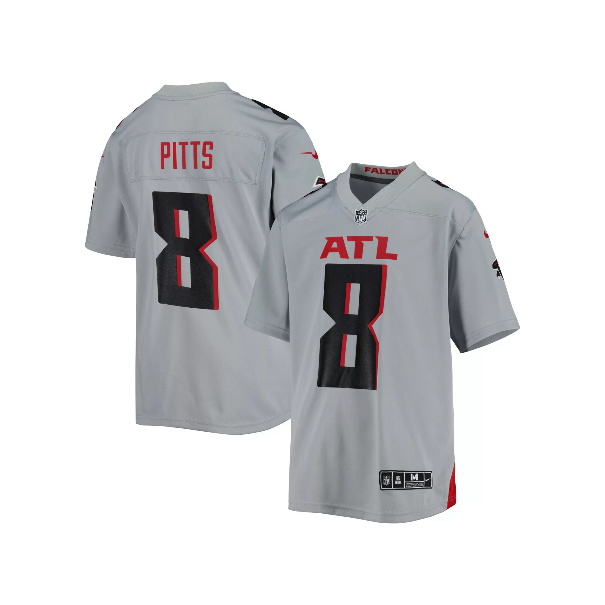 Youth Nike Kyle Pitts Gray Atlanta Falcons Inverted Game Jersey