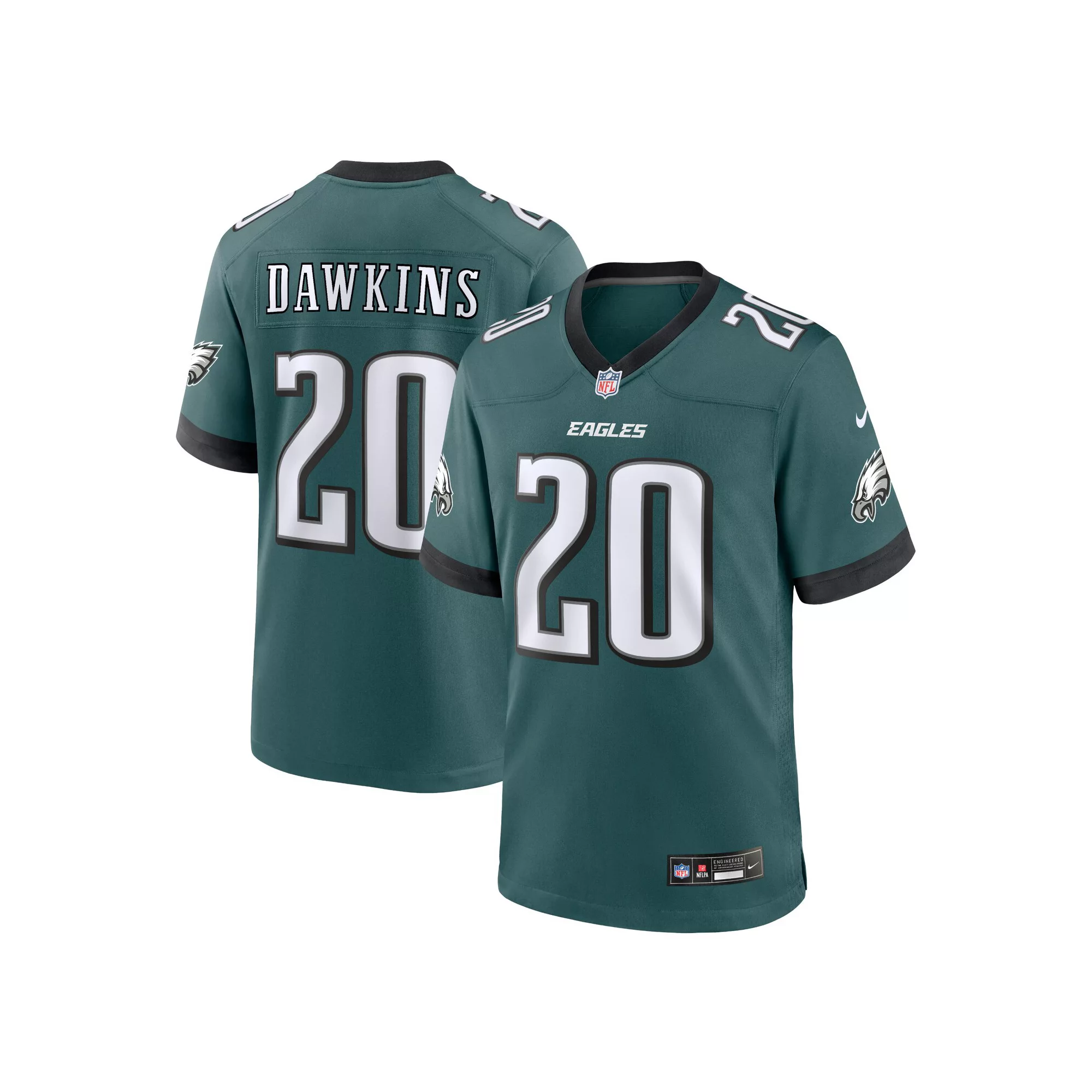 Men's Nike Brian Dawkins Midnight Green Philadelphia Eagles Team Game Jersey
