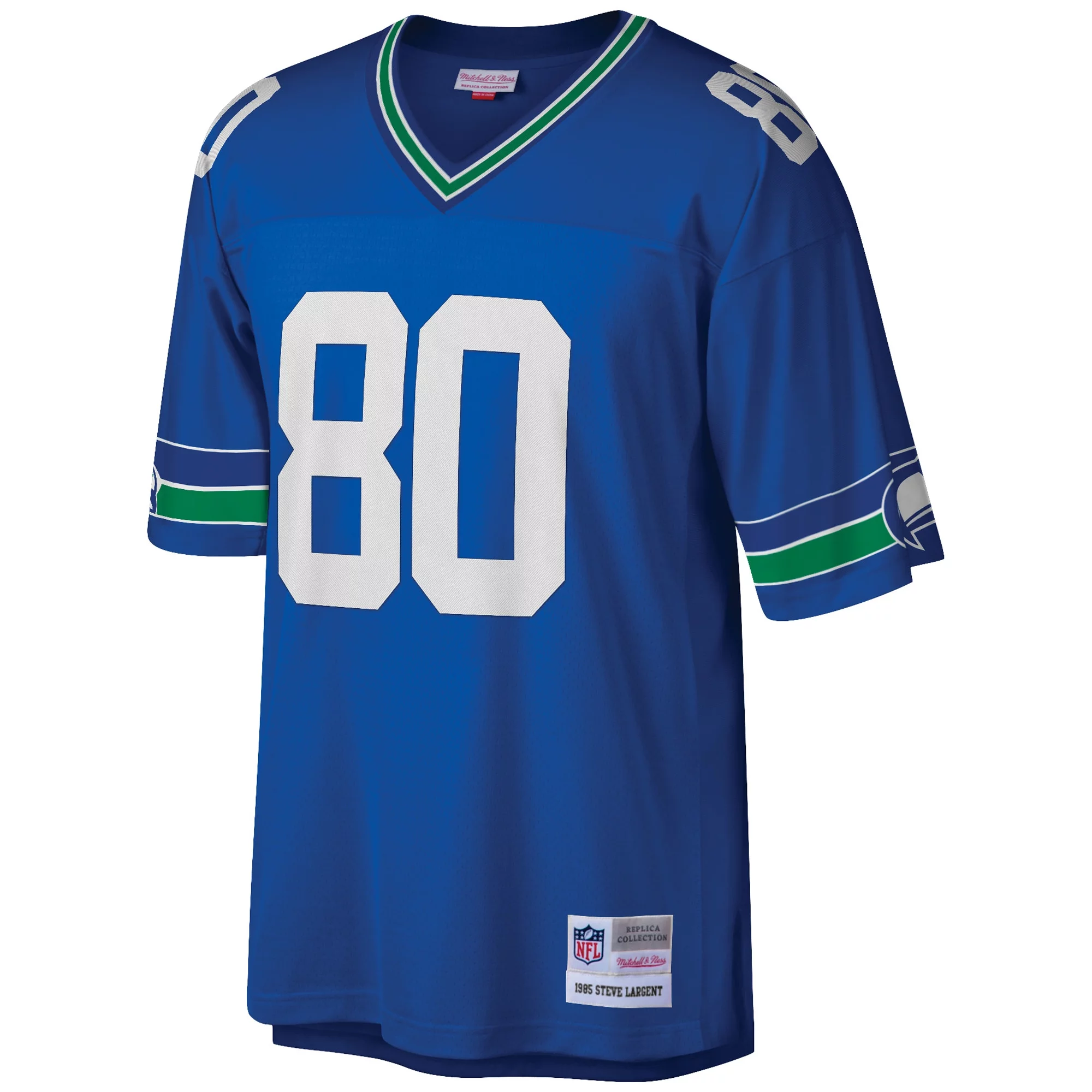 Men's Mitchell & Ness Steve Largent Royal Seattle Seahawks Big & Tall 1985 Retired Player Replica Jersey