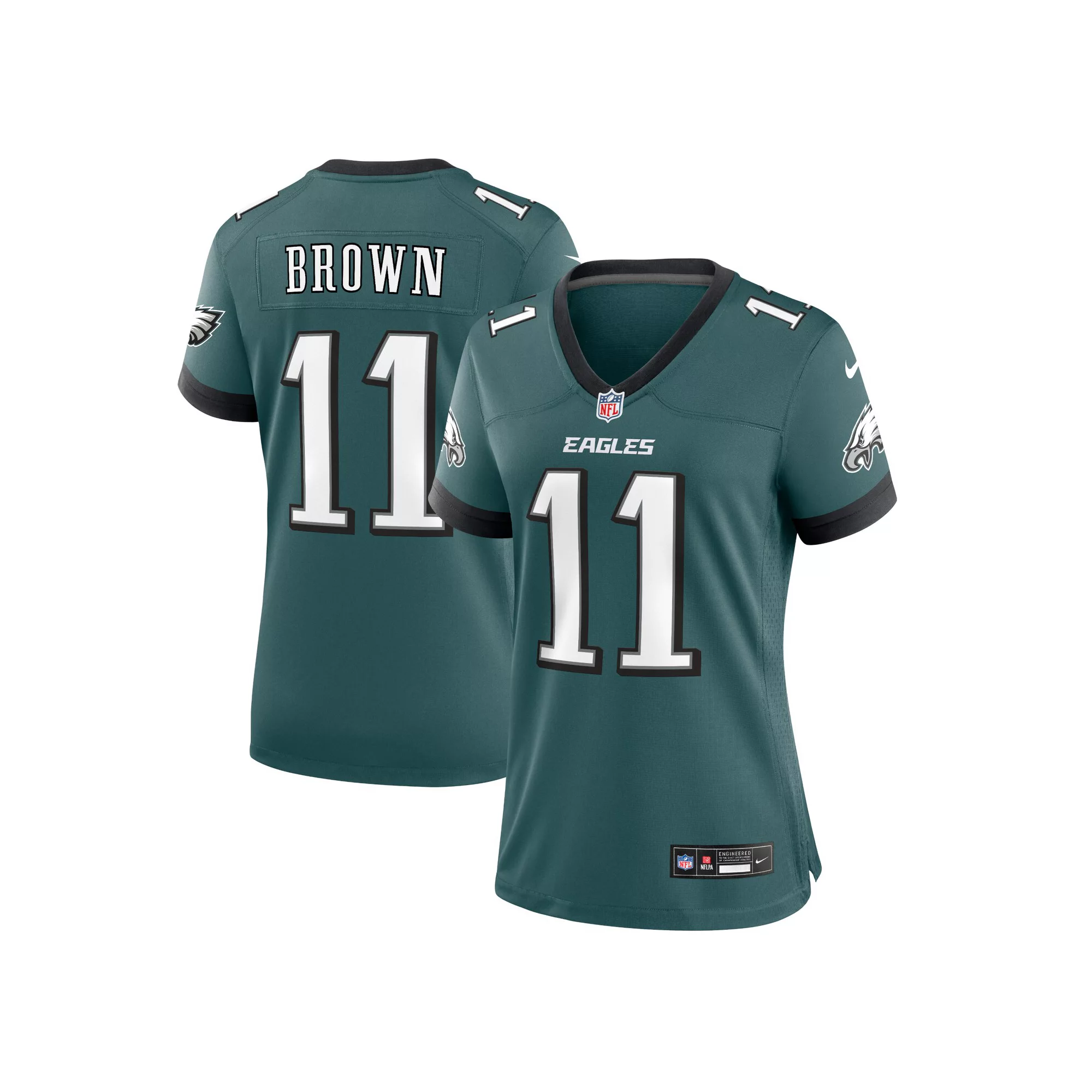 Women's Nike A.J. Brown Midnight Green Philadelphia Eagles Team Game Jersey