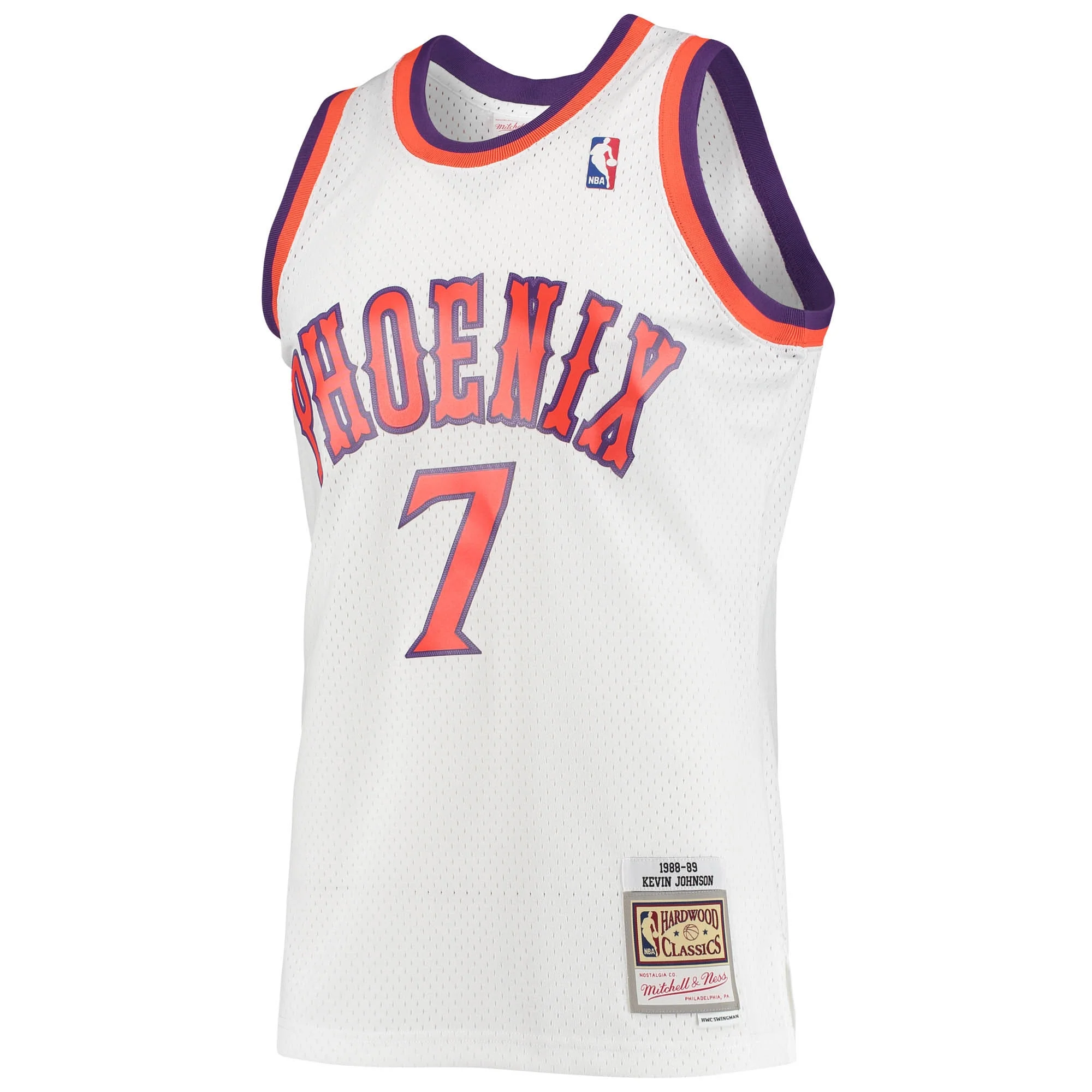 Men's Mitchell & Ness Kevin Johnson White Phoenix Suns 1988/89 Hardwood Classics Swingman Jersey