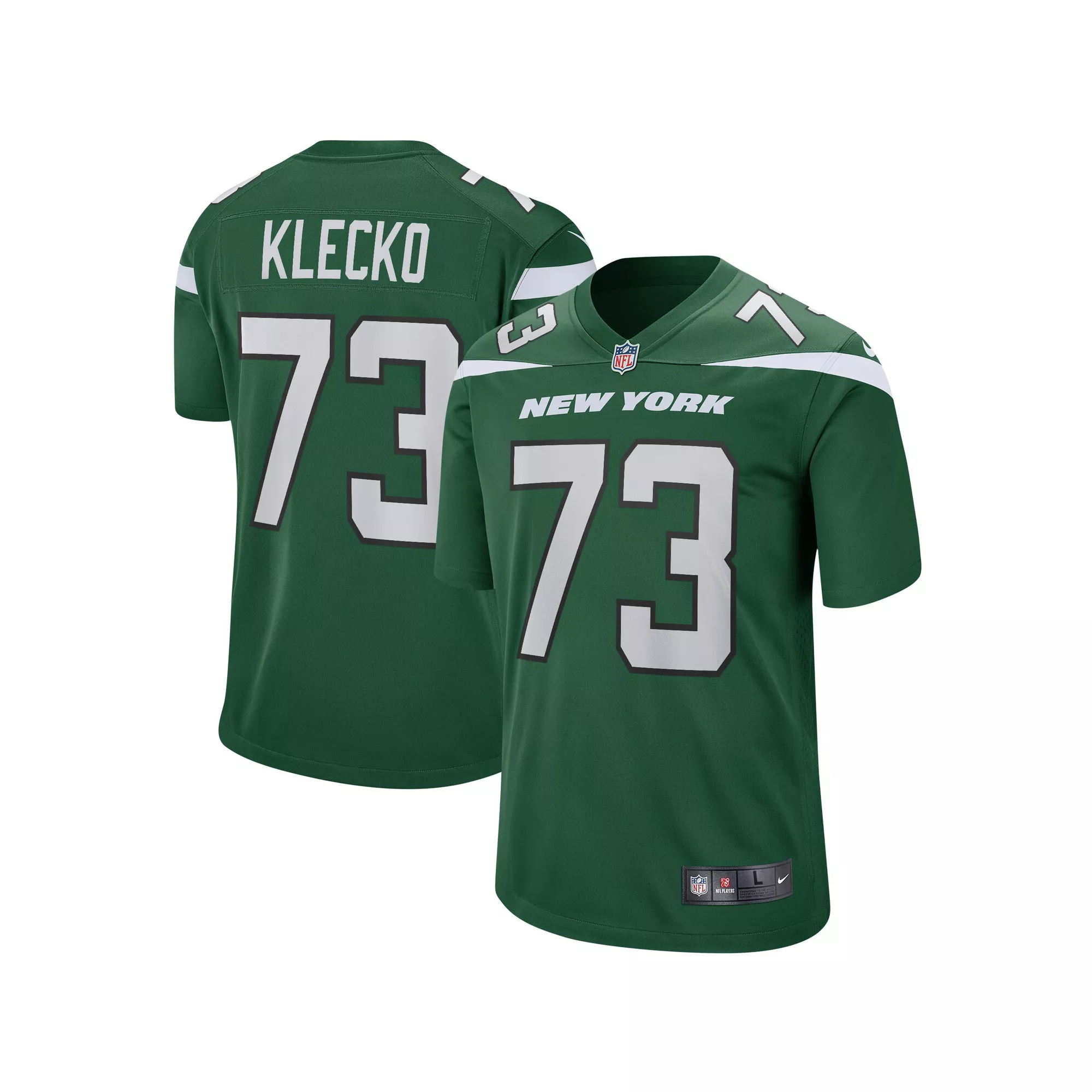 Men's Nike Joe Klecko Gotham Green New York Jets Game Retired Player Jersey