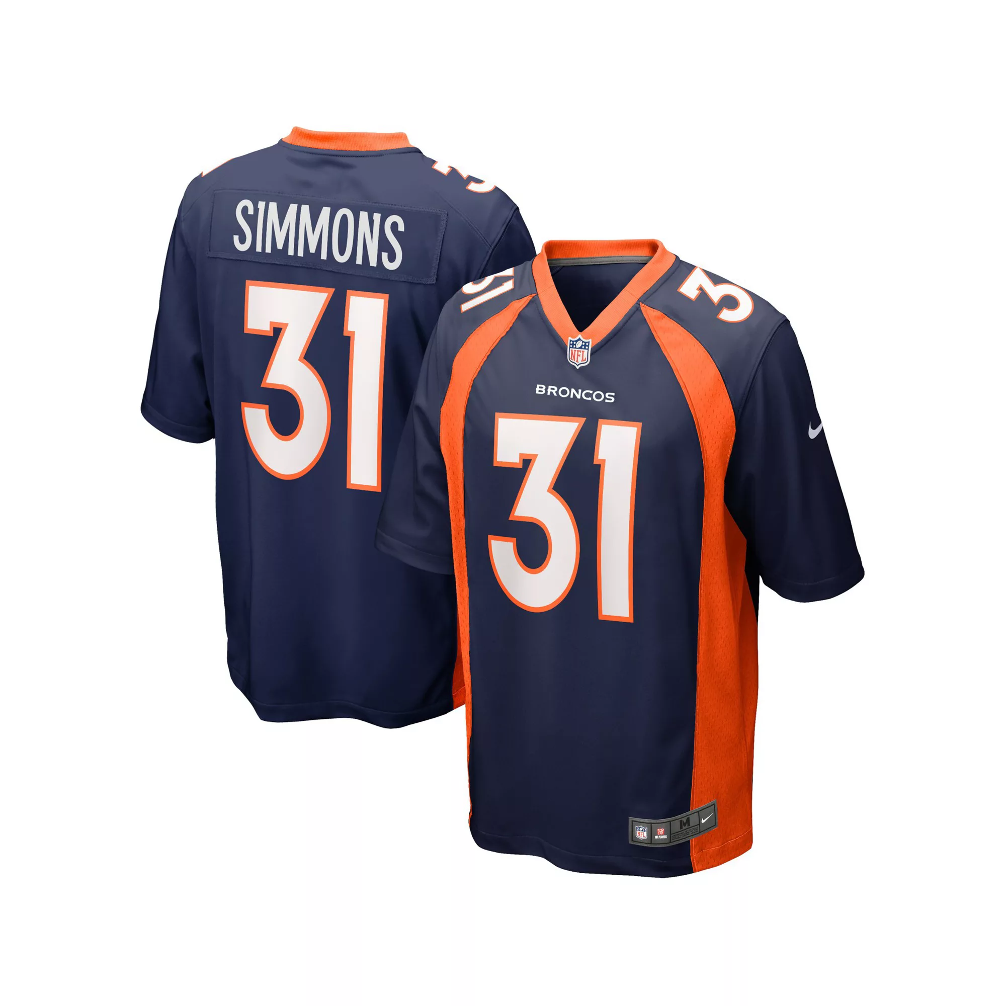 Men's Nike Justin Simmons Navy Denver Broncos Alternate Game Jersey