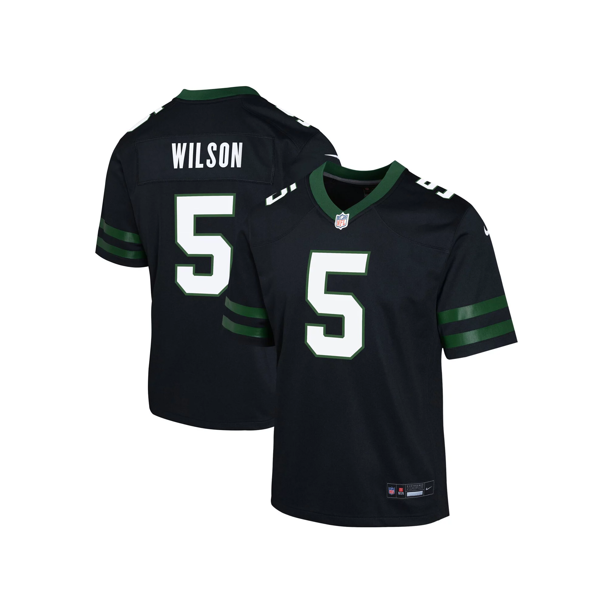 Youth Nike Garrett Wilson Legacy Black New York Jets Alternate Game Jersey