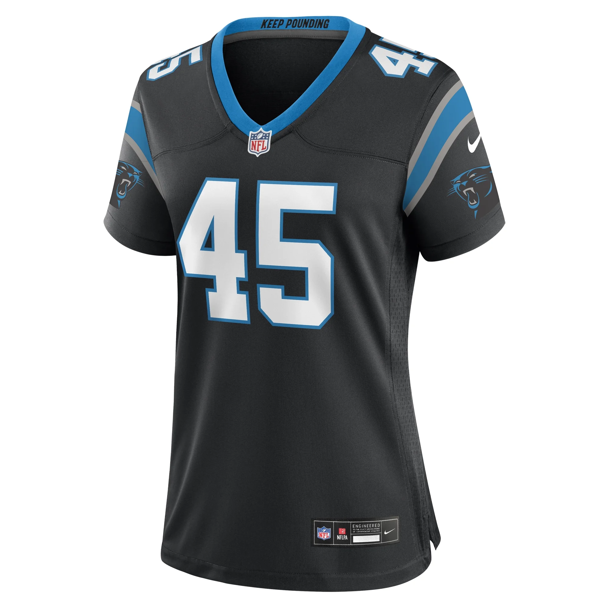 Women's Nike Giovanni Ricci Black Carolina Panthers Team Game Jersey