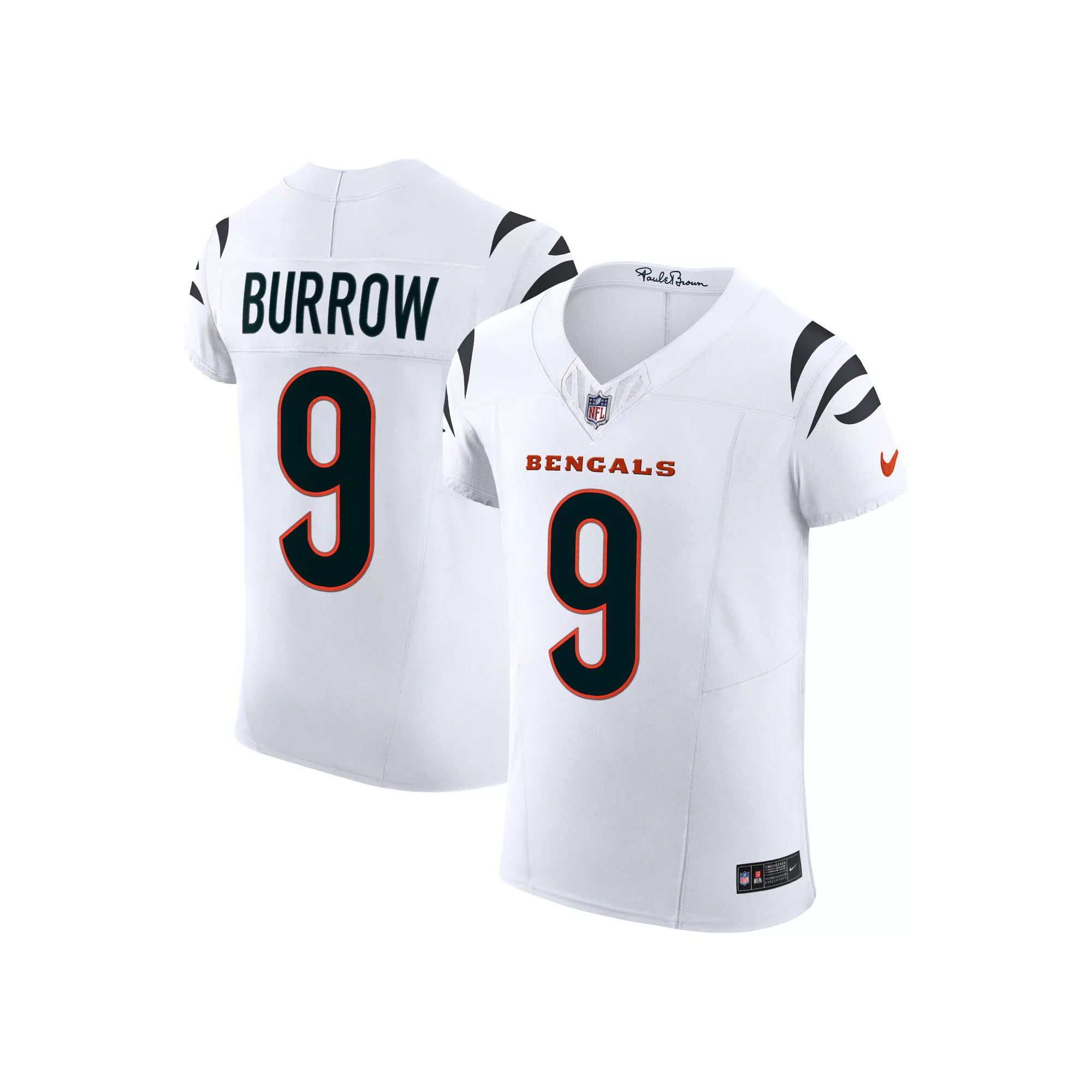 Men's Nike Joe Burrow White Cincinnati Bengals  Vapor F.U.S.E. Elite Jersey